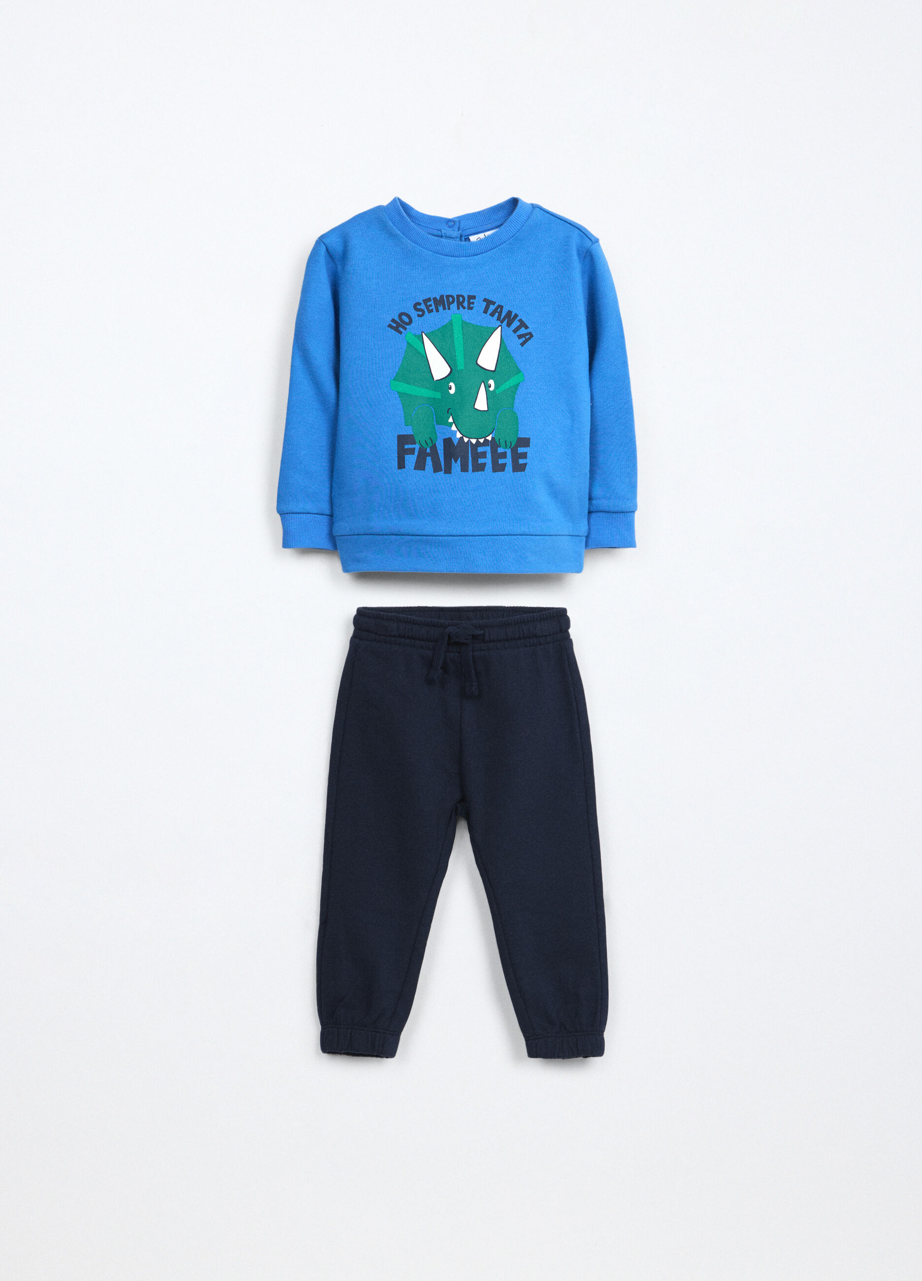Jogging set in french terry di puro cotone neonato