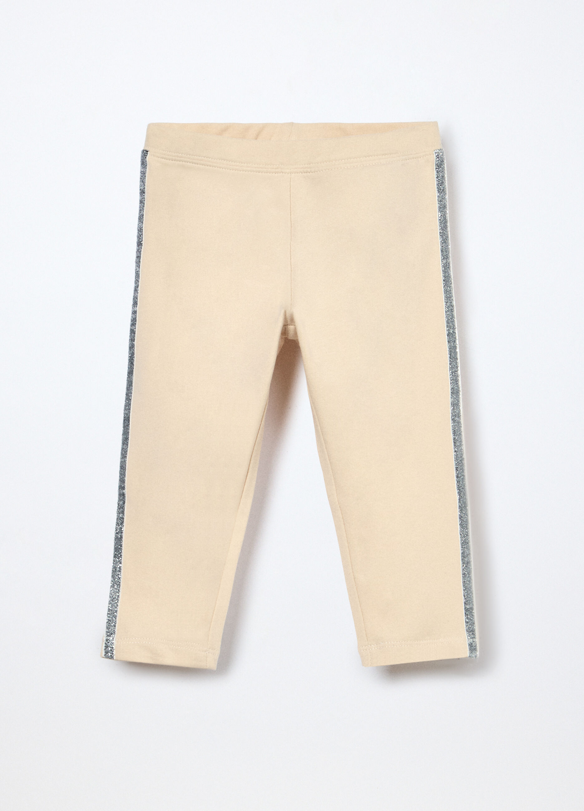 Leggings in french terry di cotone stretch neonata