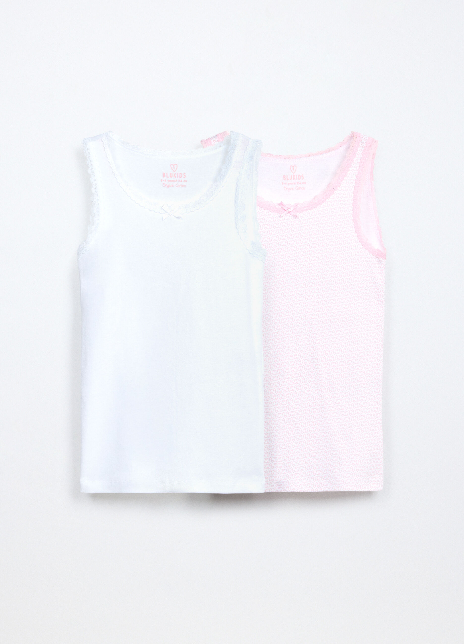 Pack 2 canotte in jersey di puro cotone bambina
