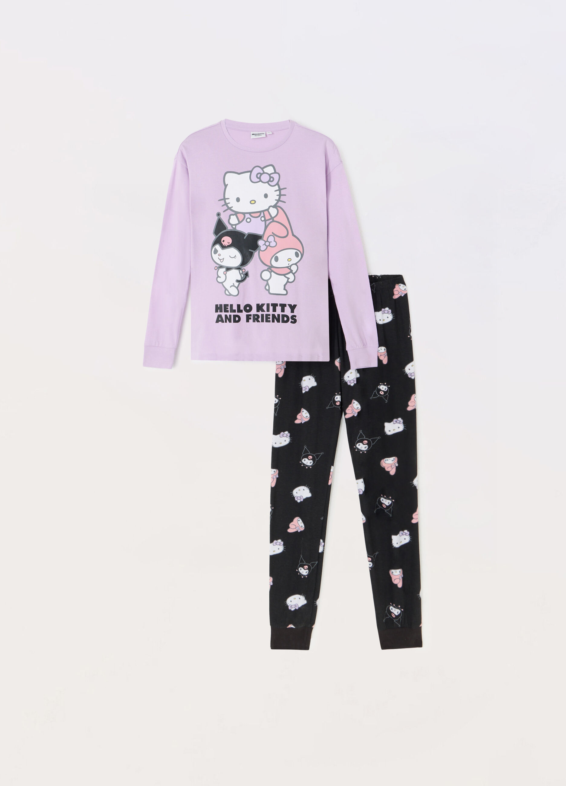 Set pigiama lungo Hello Kitty in puro cotone
