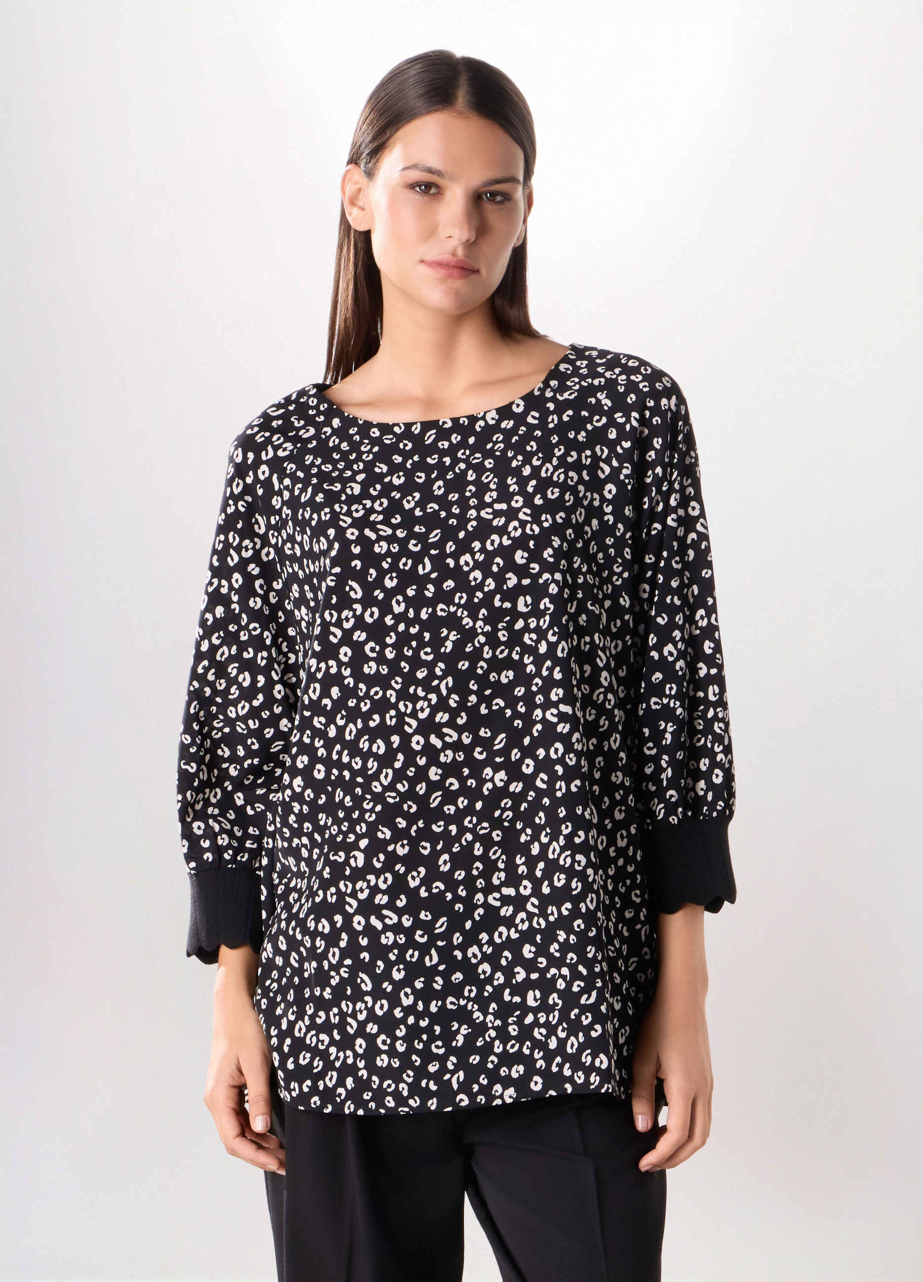 Blusa con stampa donna curvy