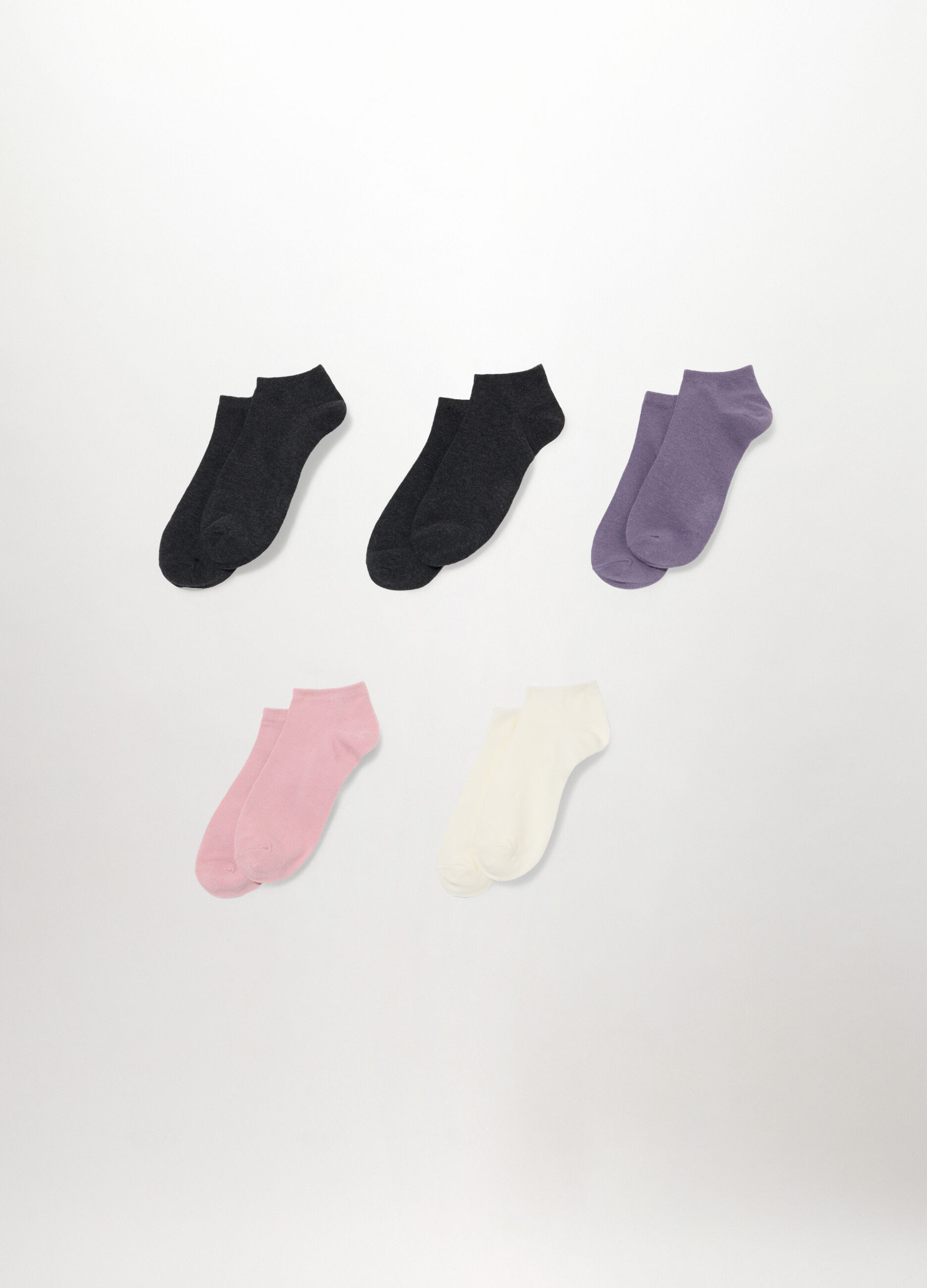 Pack 5 calze corte in misto cotone donna