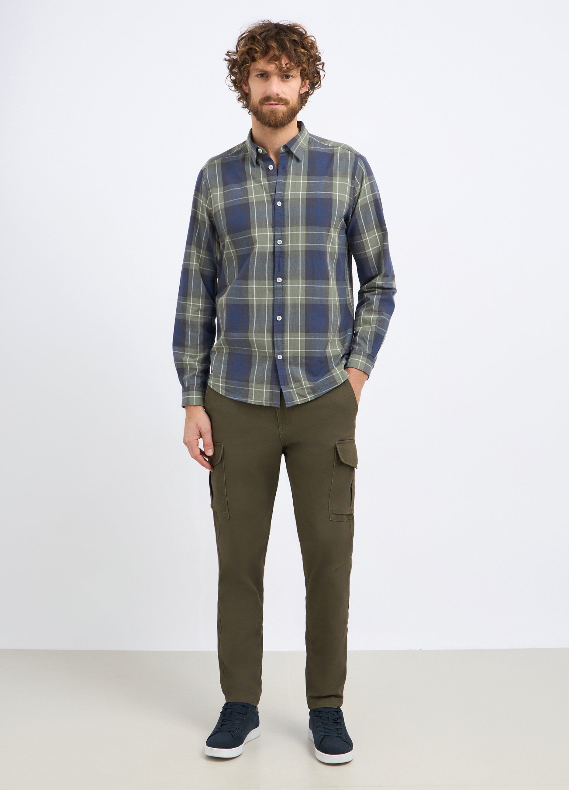 Pantaloni cargo in puro cotone uomo