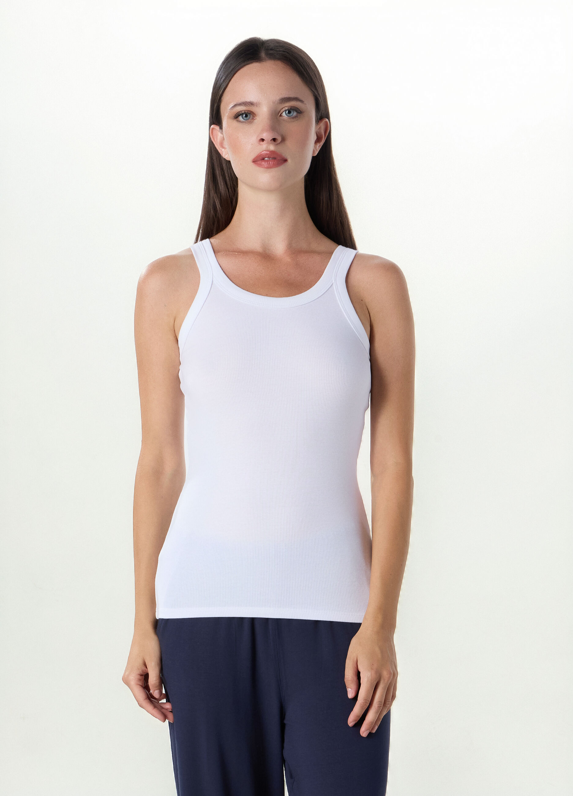 Canotta intima in costina di cotone stretch donna
