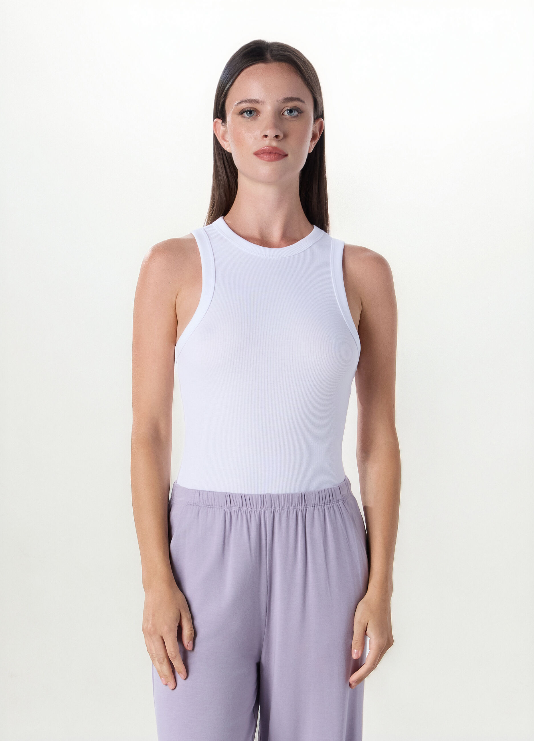 Canotta intima in costina di cotone stretch donna