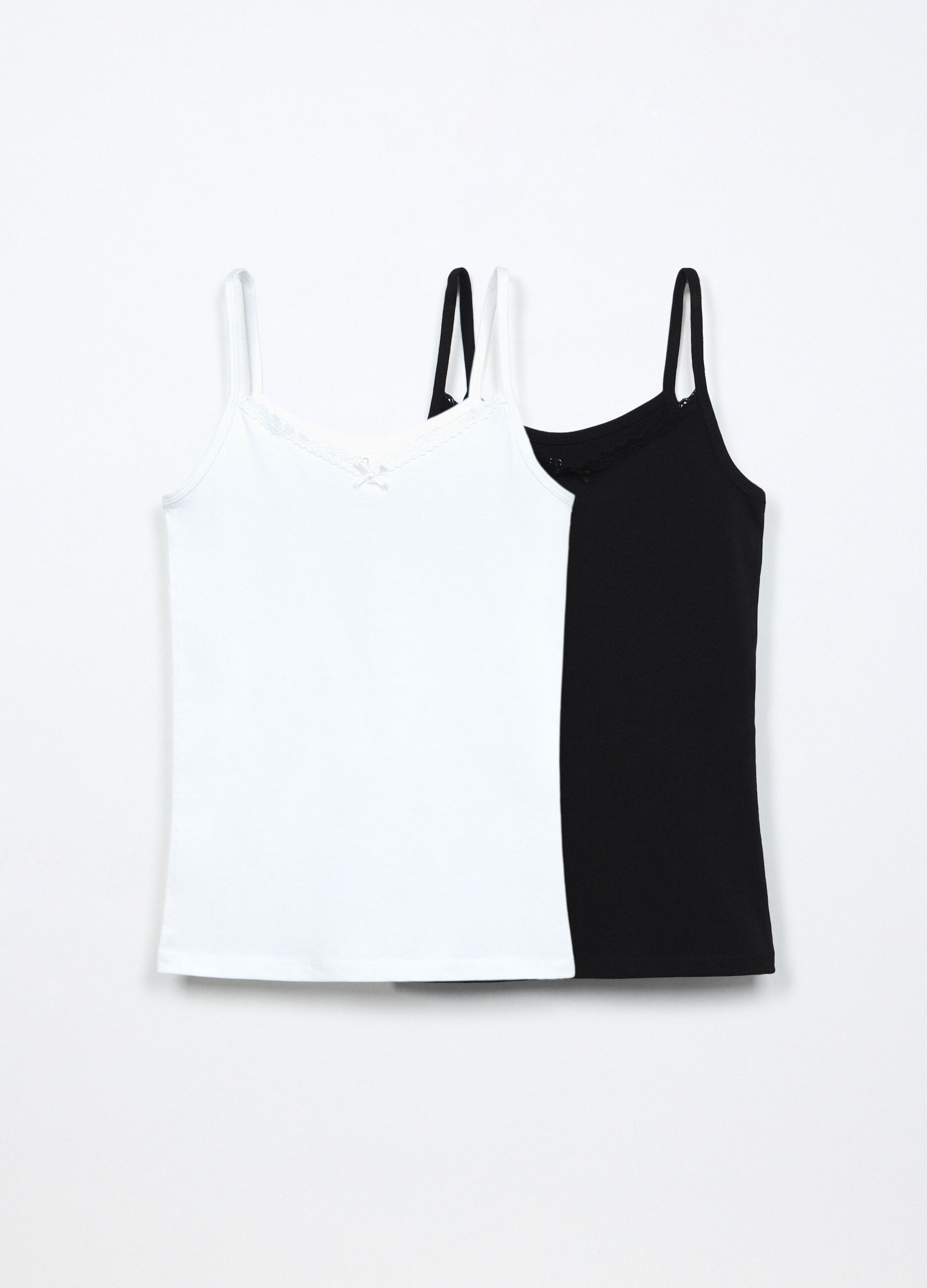 Pack 2 canotte in jersey di cotone stretch ragazza