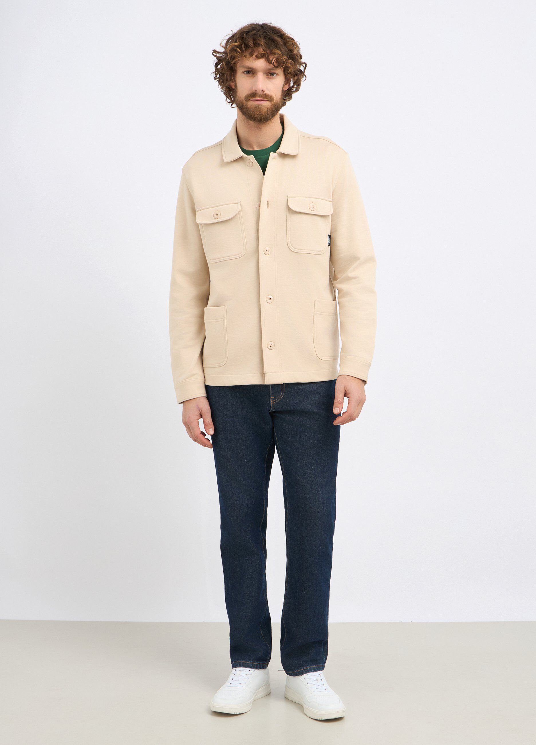 Felpa camicia in puro cotone uomo