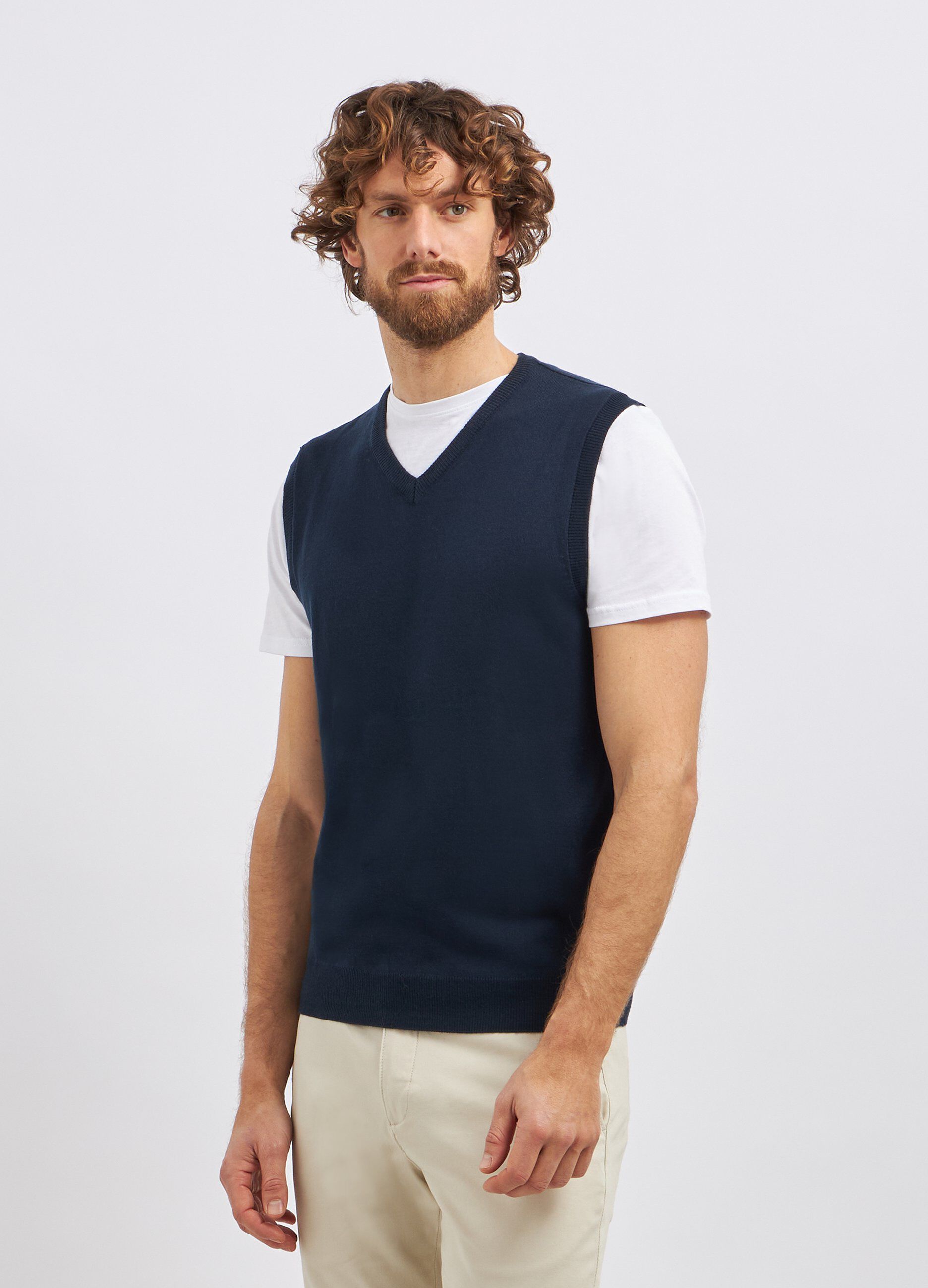 Gilet tricot con scollo a V uomo