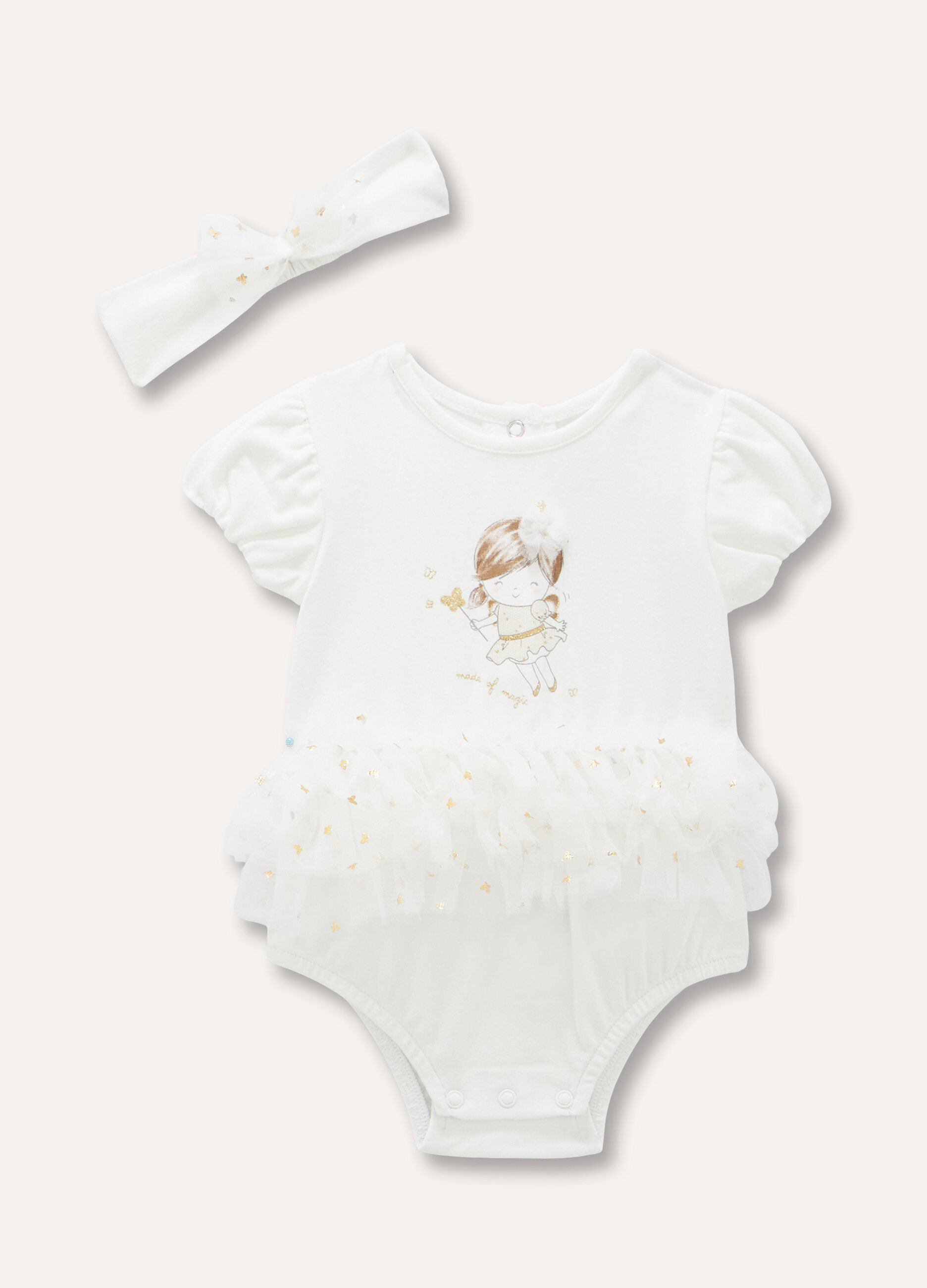 Body con tulle e fascetta neonata