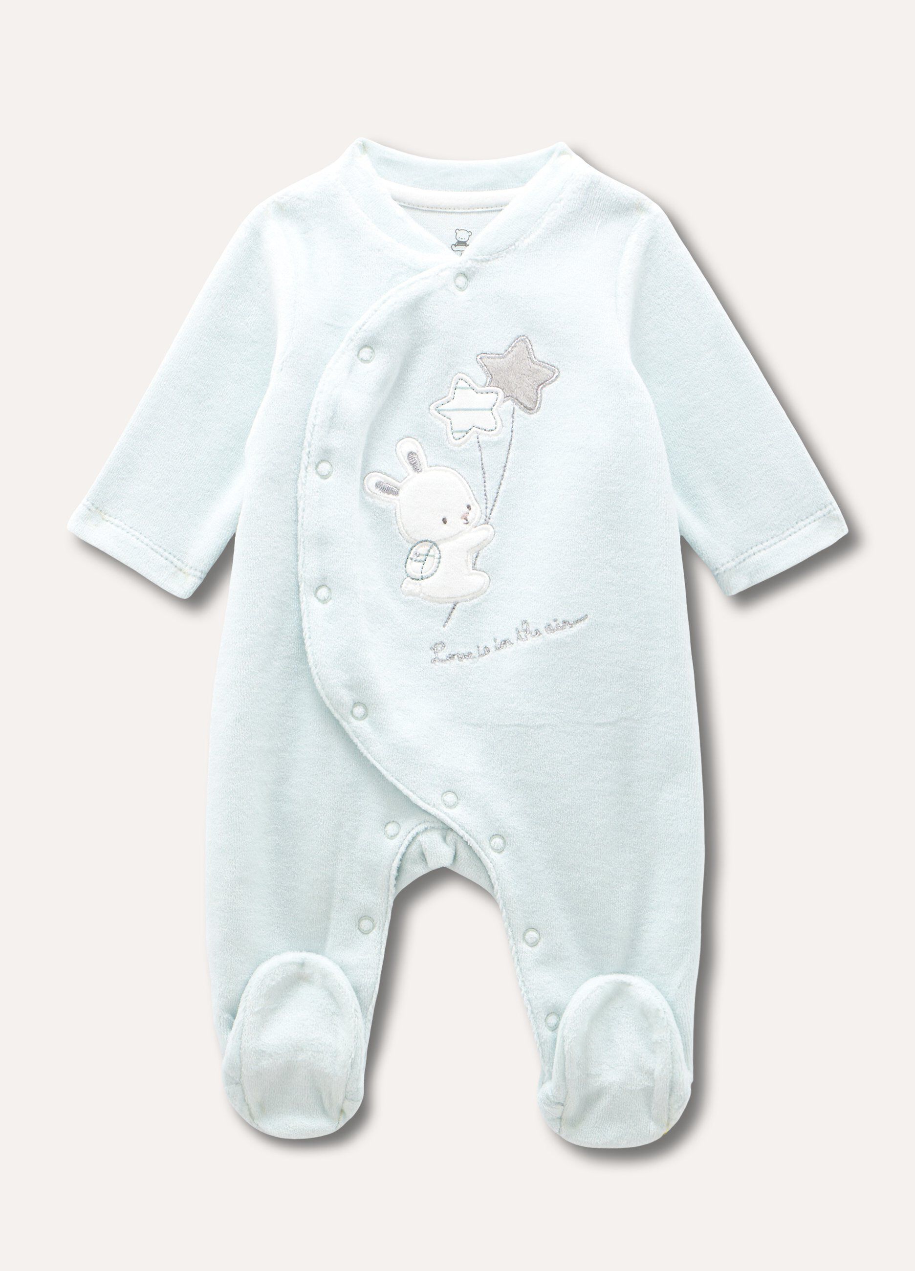 Tutina in velours di cotone neonato