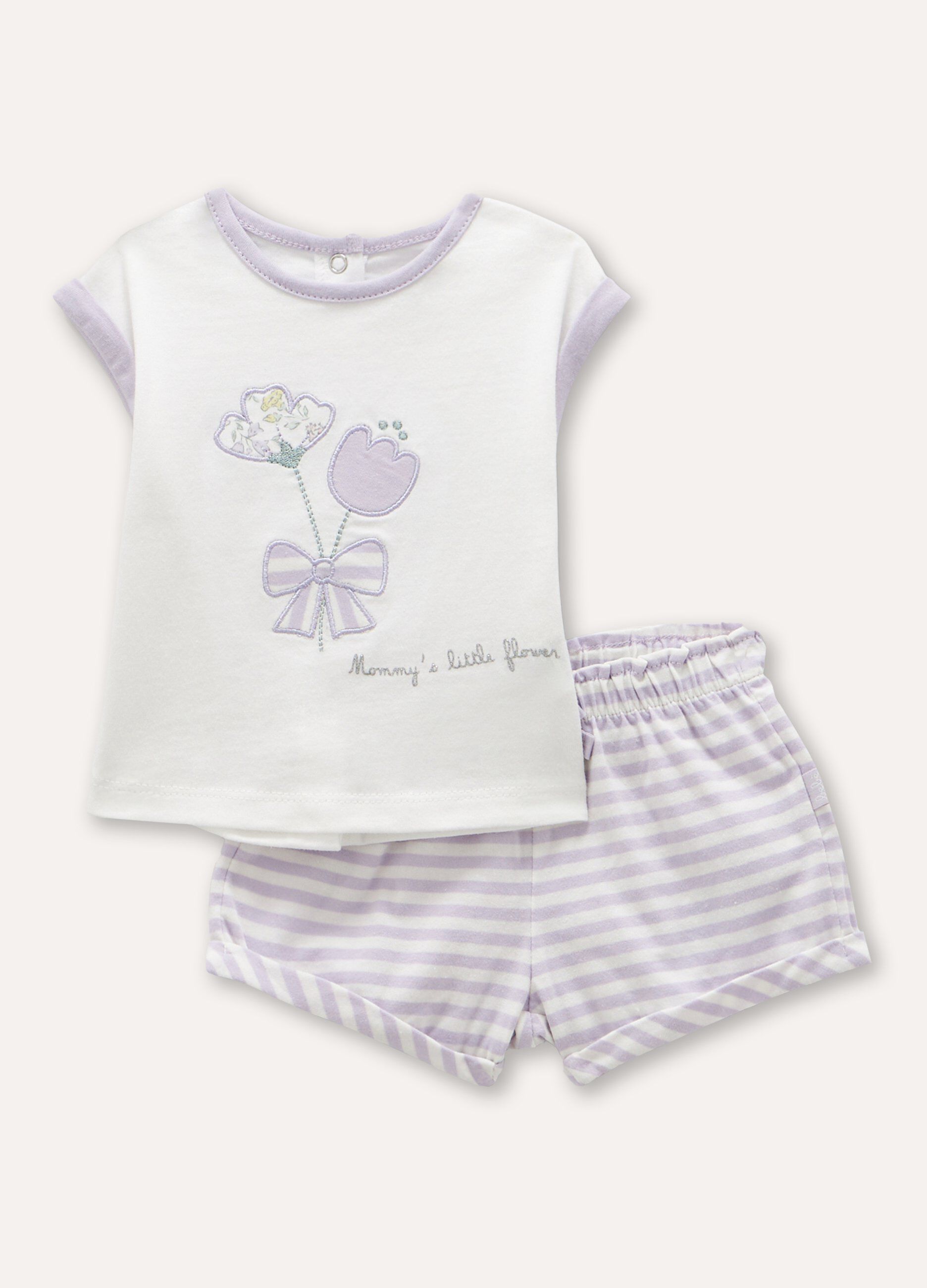 Set t-shirt + shorts in puro cotone neonata