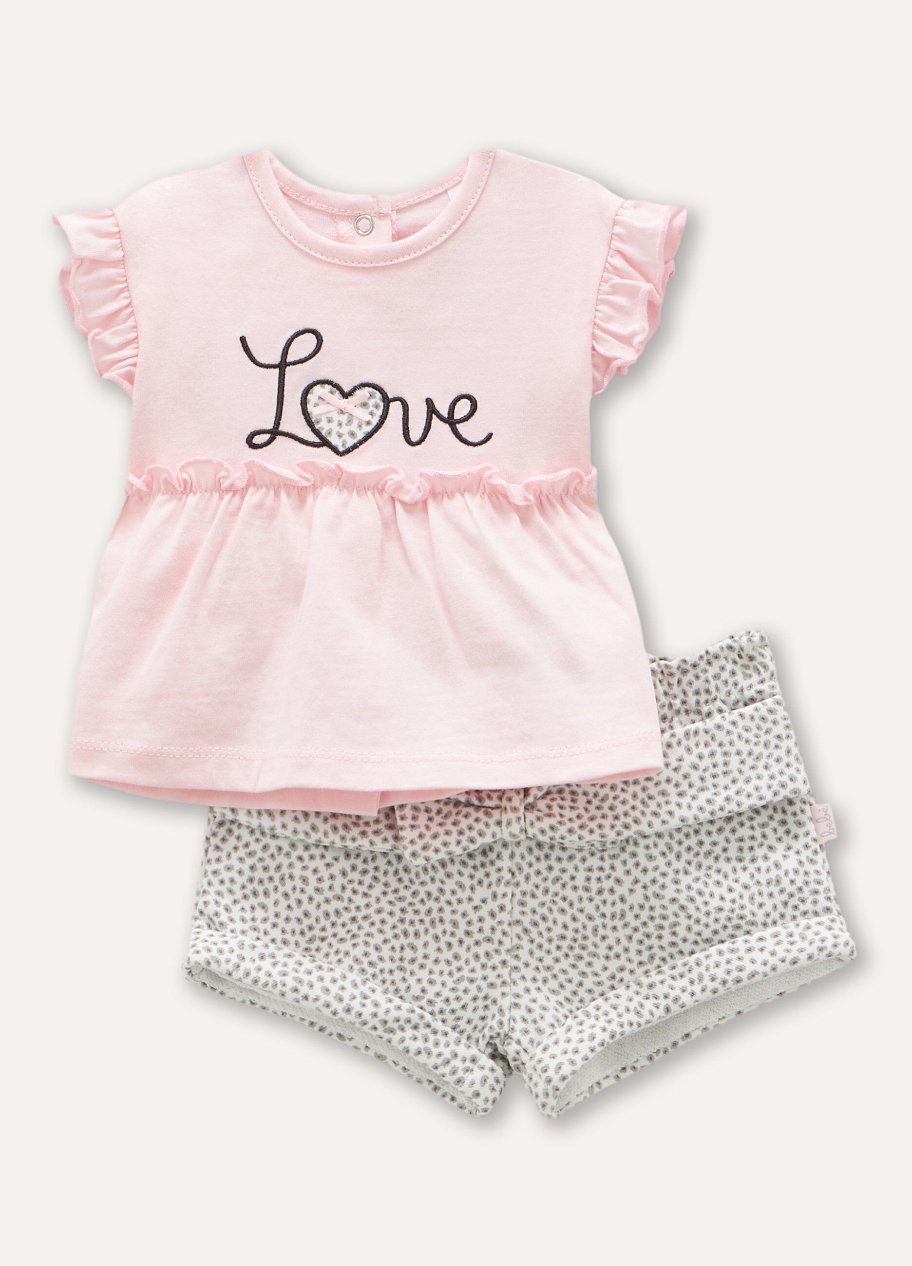 Set t-shirt + shorts in puro cotone neonata