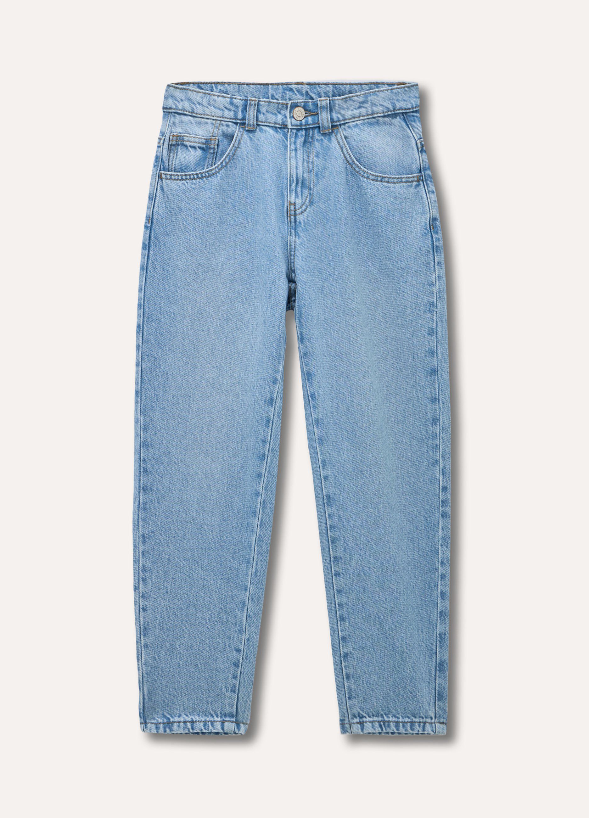 Denim balloon fit in puro cotone ragazzo