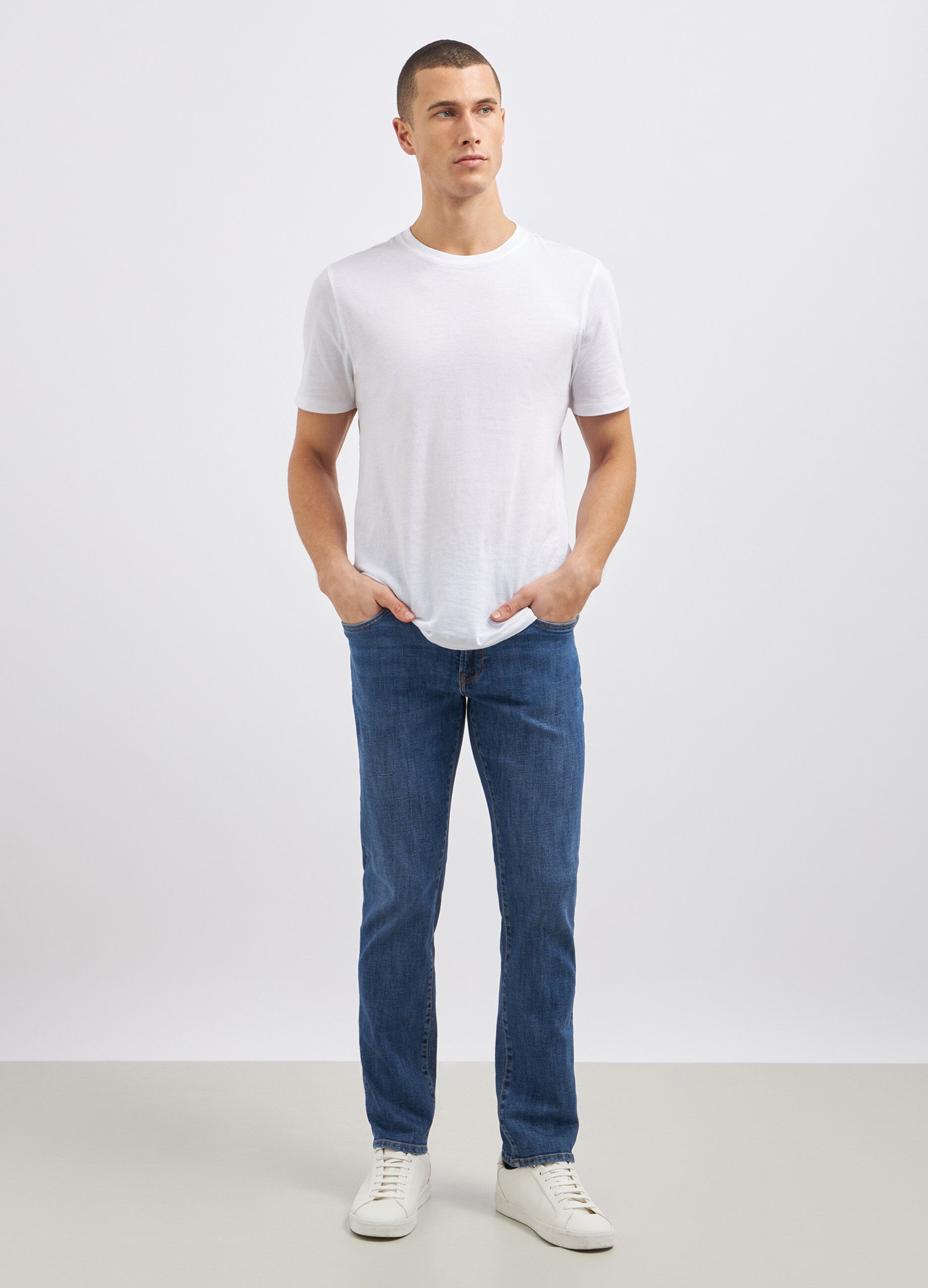 Pantaloni regular fit in denim uomo