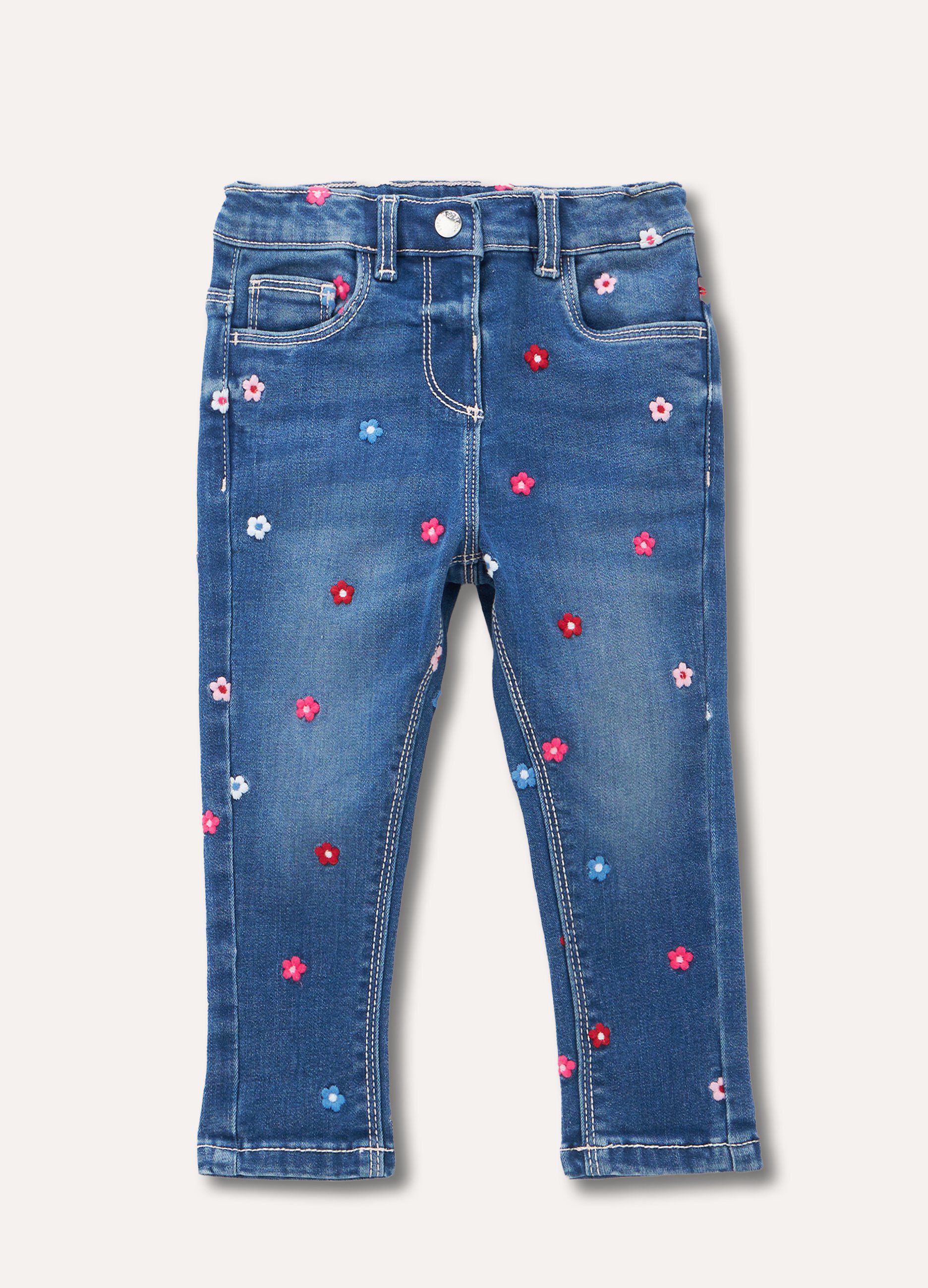 Jeans con ricami neonata