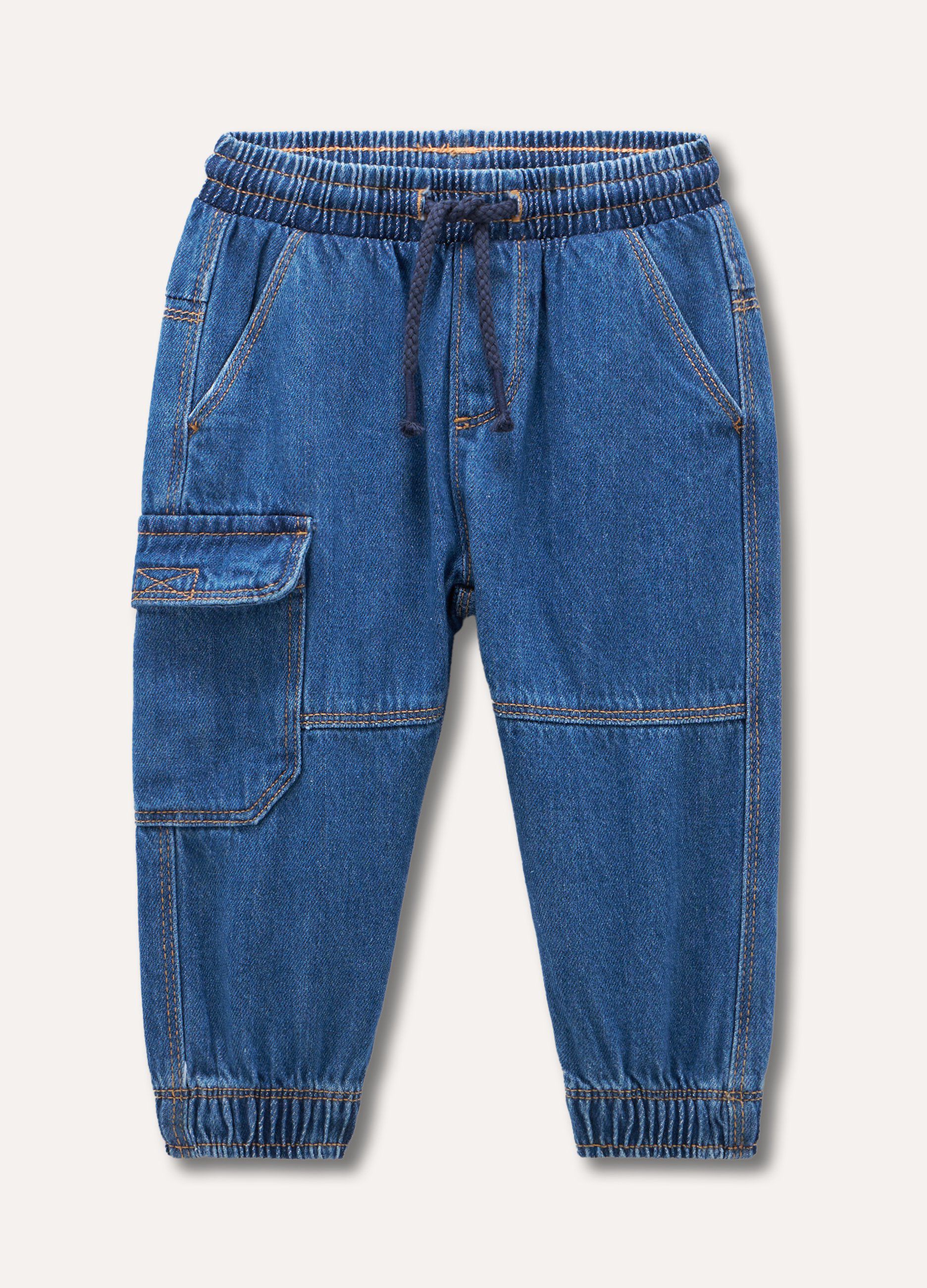 Jogger in denim neonato
