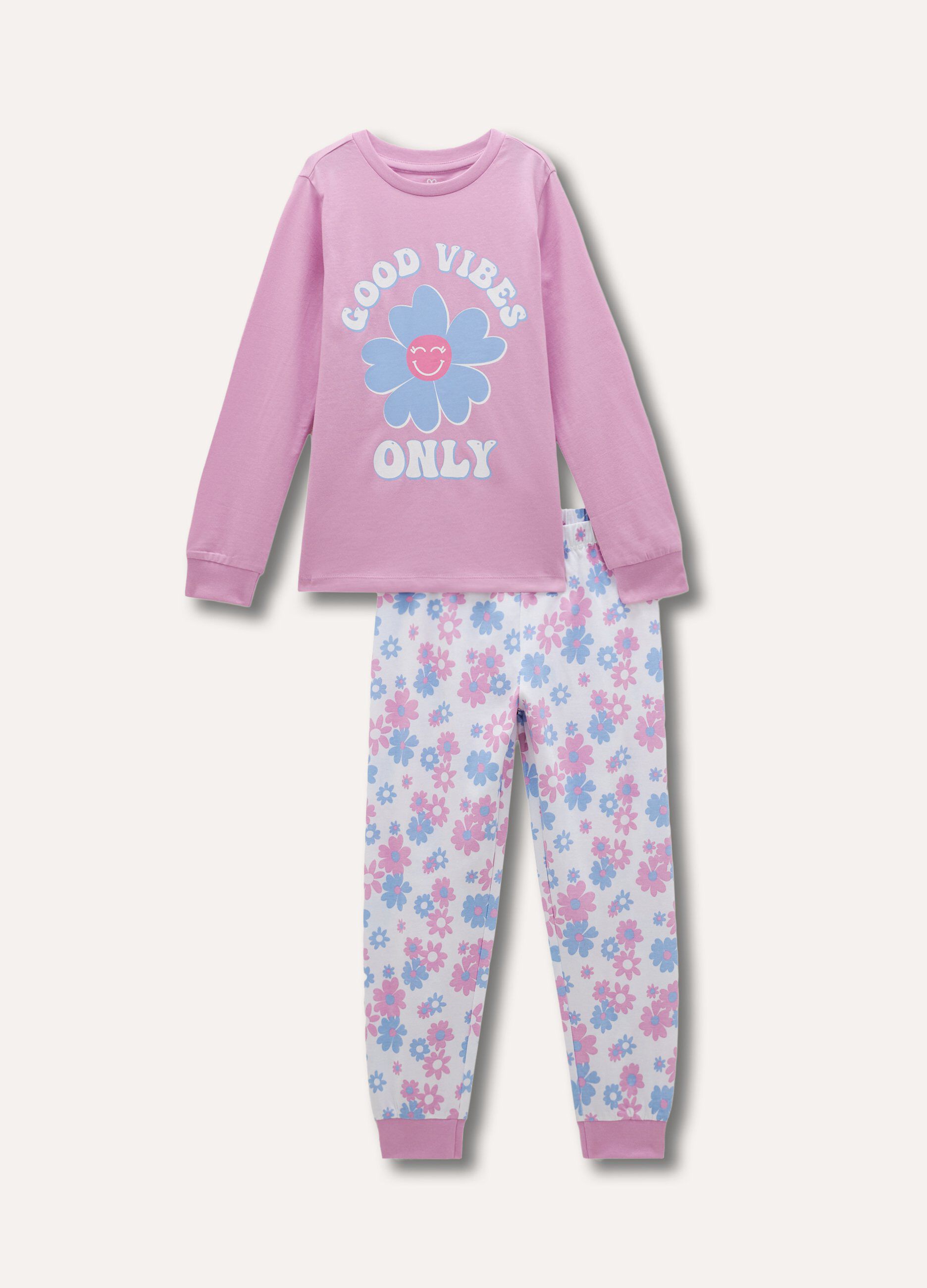 Pigiama lungo in puro cotone bambina
