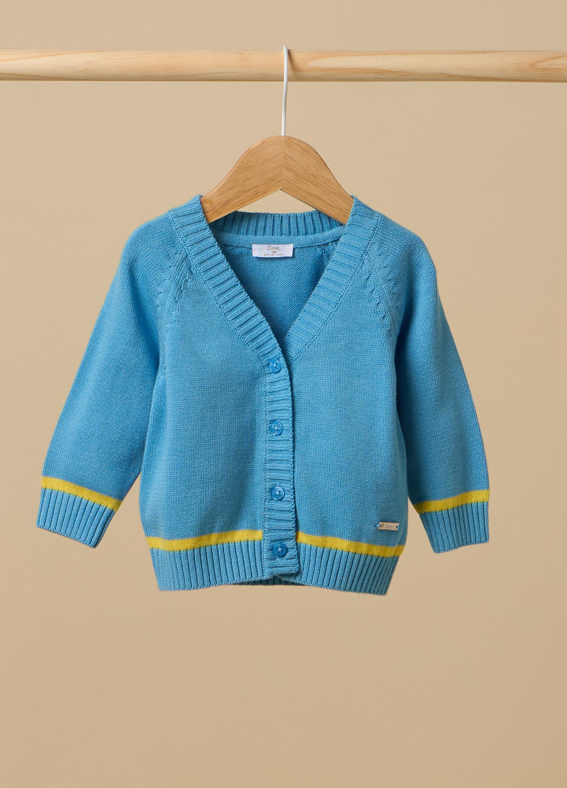Cardigan tricot IANA in puro cotone neonato