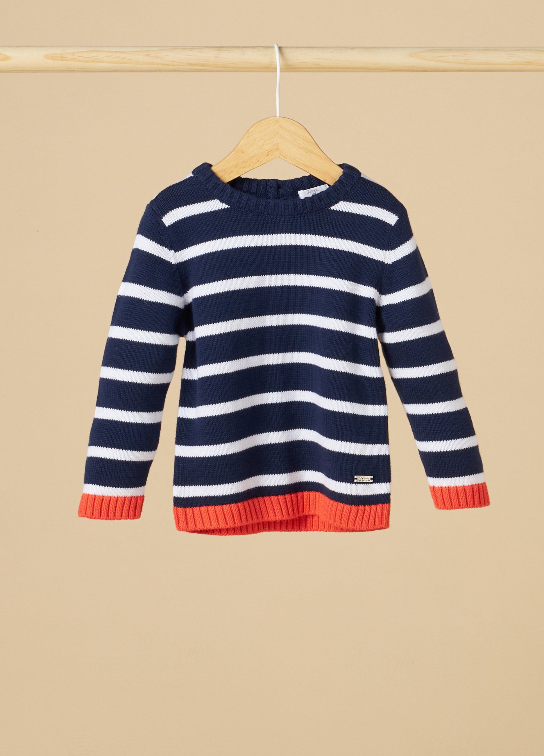 Tricot IANA rigato in puro cotone neonato