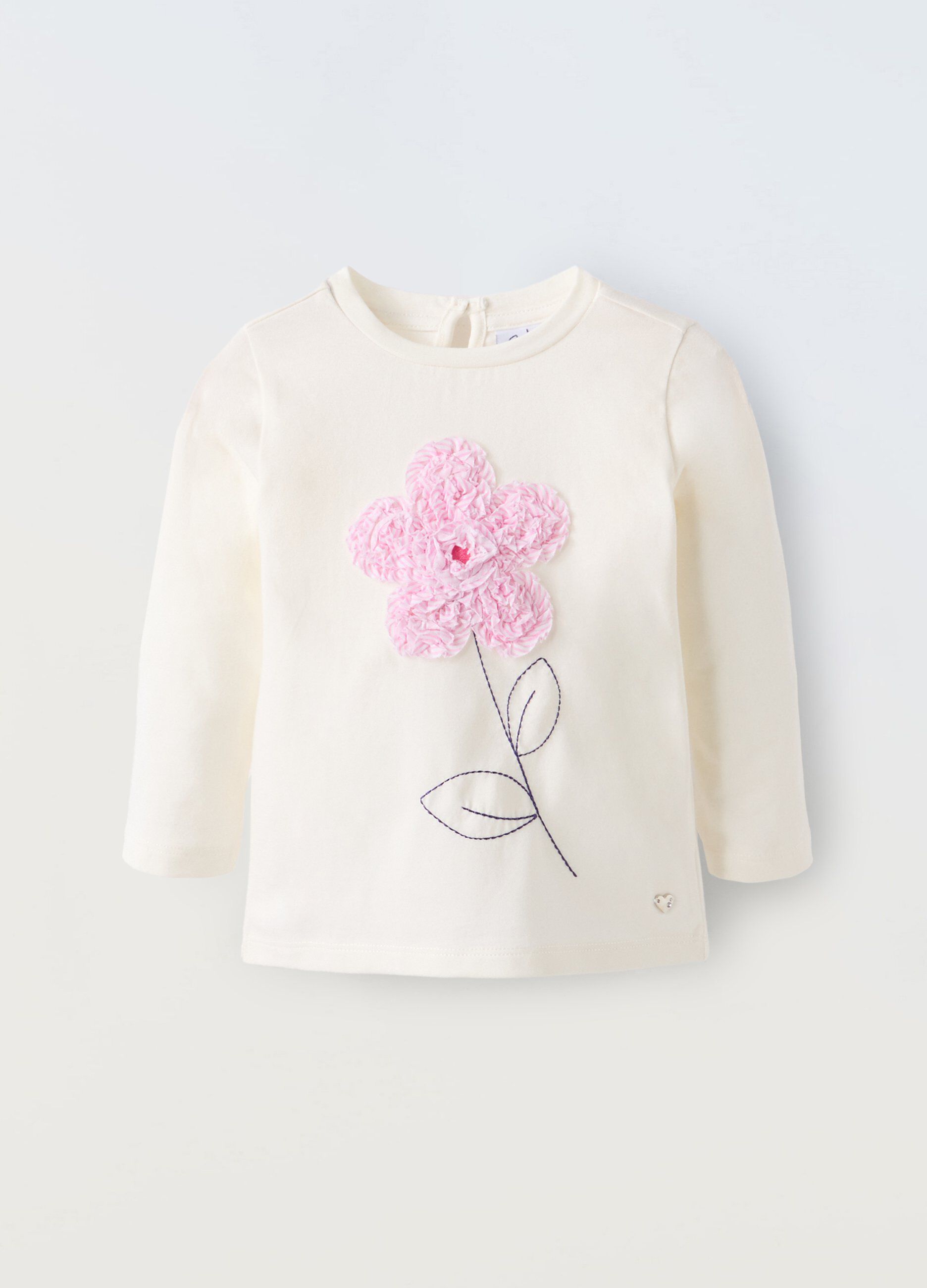 T-shirt in cotone stretch con applicazione neonata