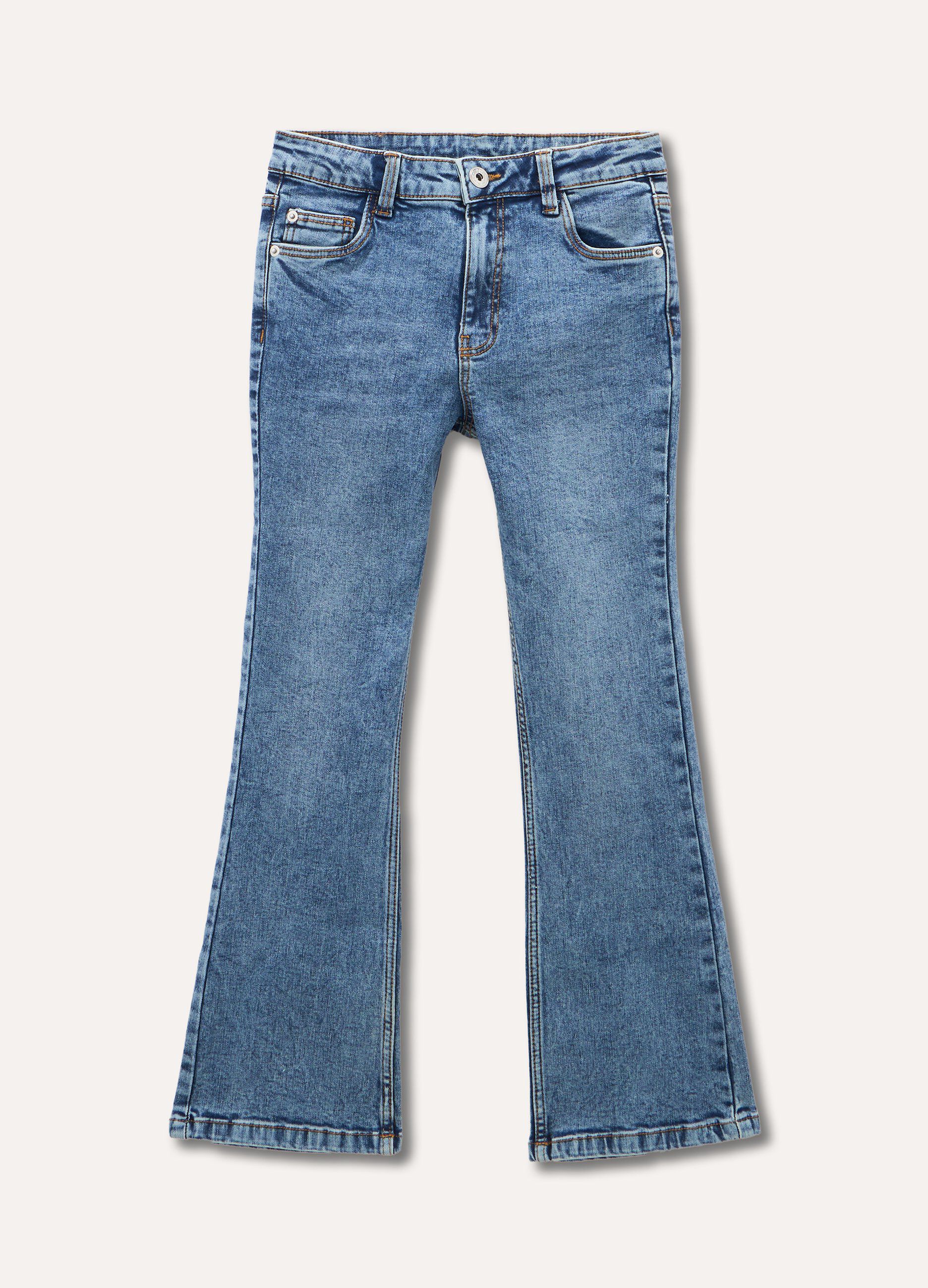 Jeans flare fit in cotone stretch ragazza