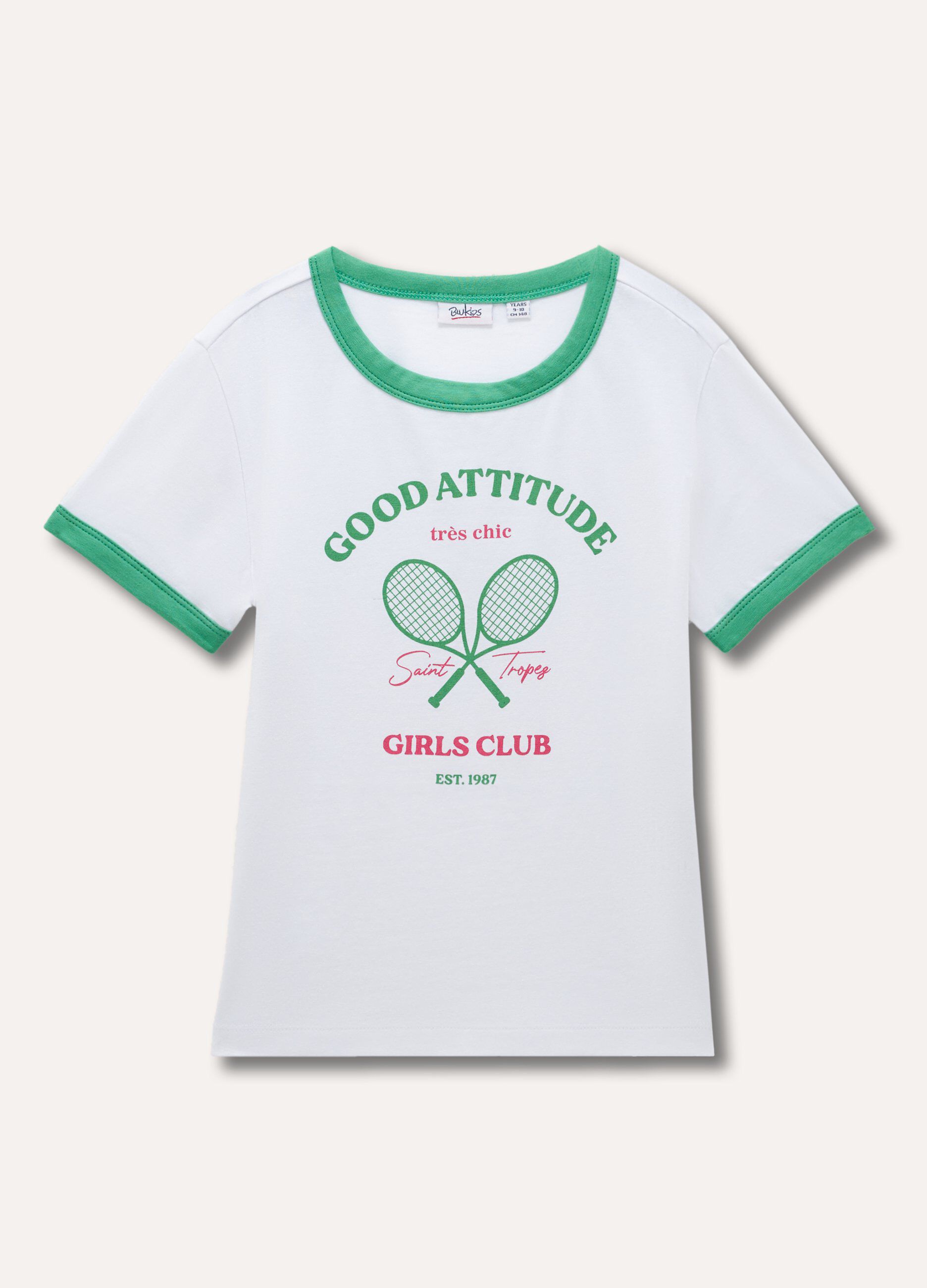 T-shirt a maniche corte in cotone stretch ragazza