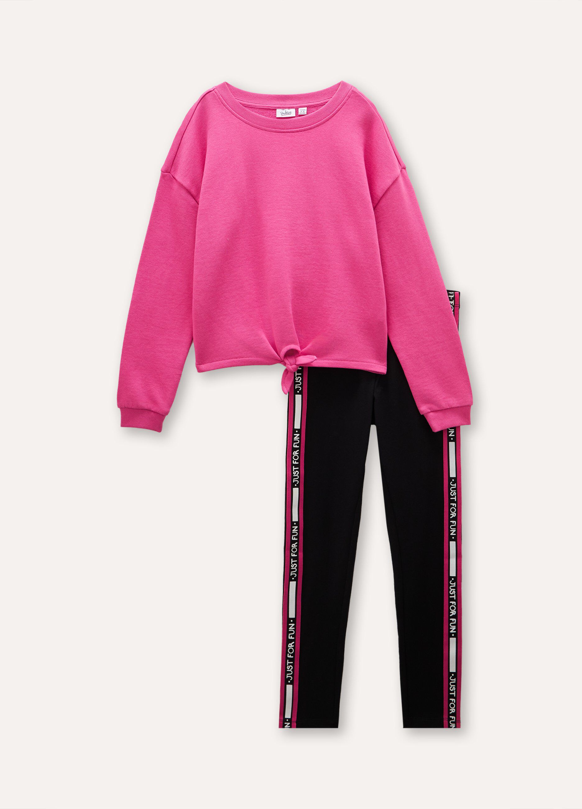 Jogging set in cotone con leggings ragazza