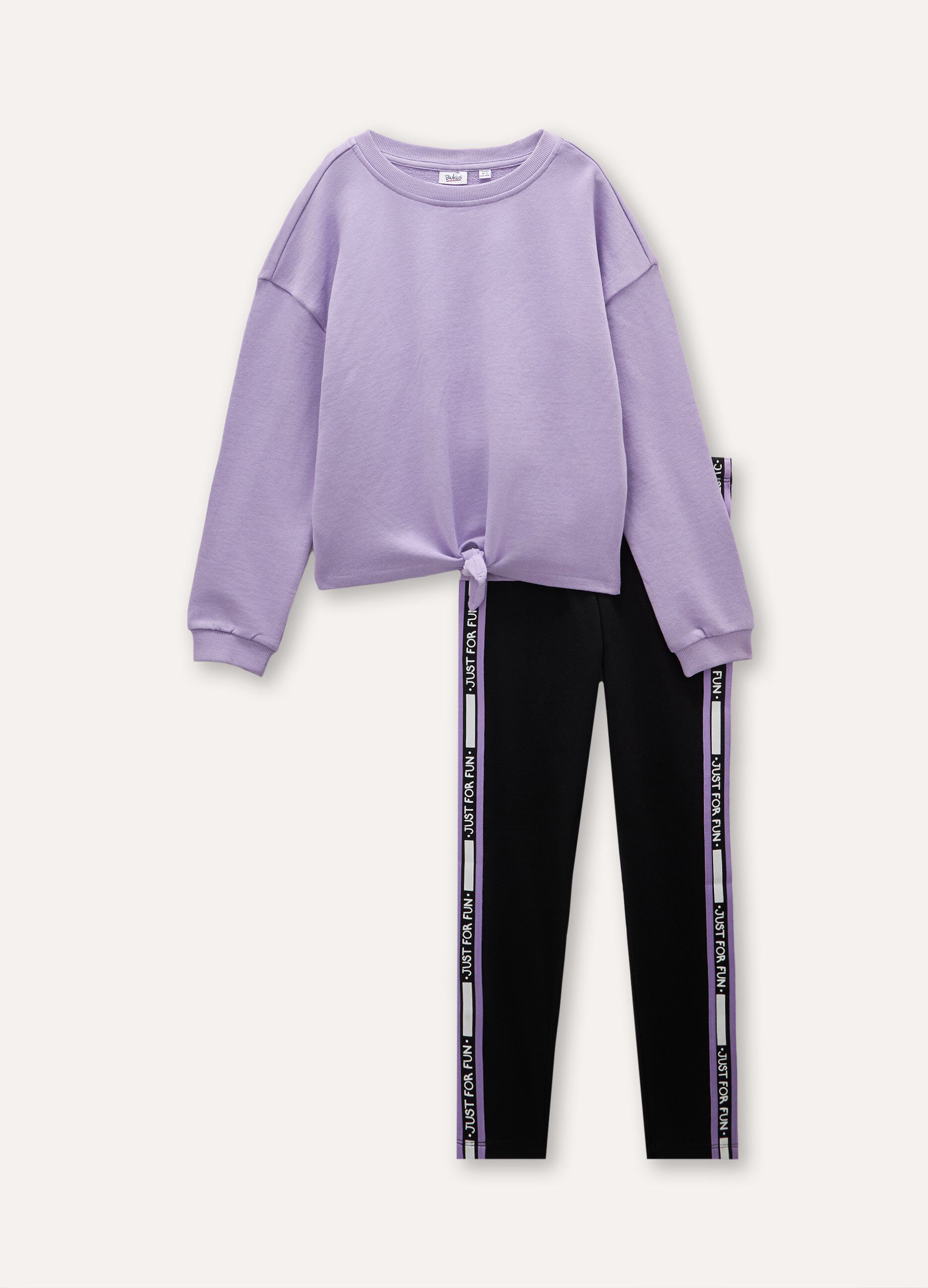 Jogging set in cotone con leggings ragazza