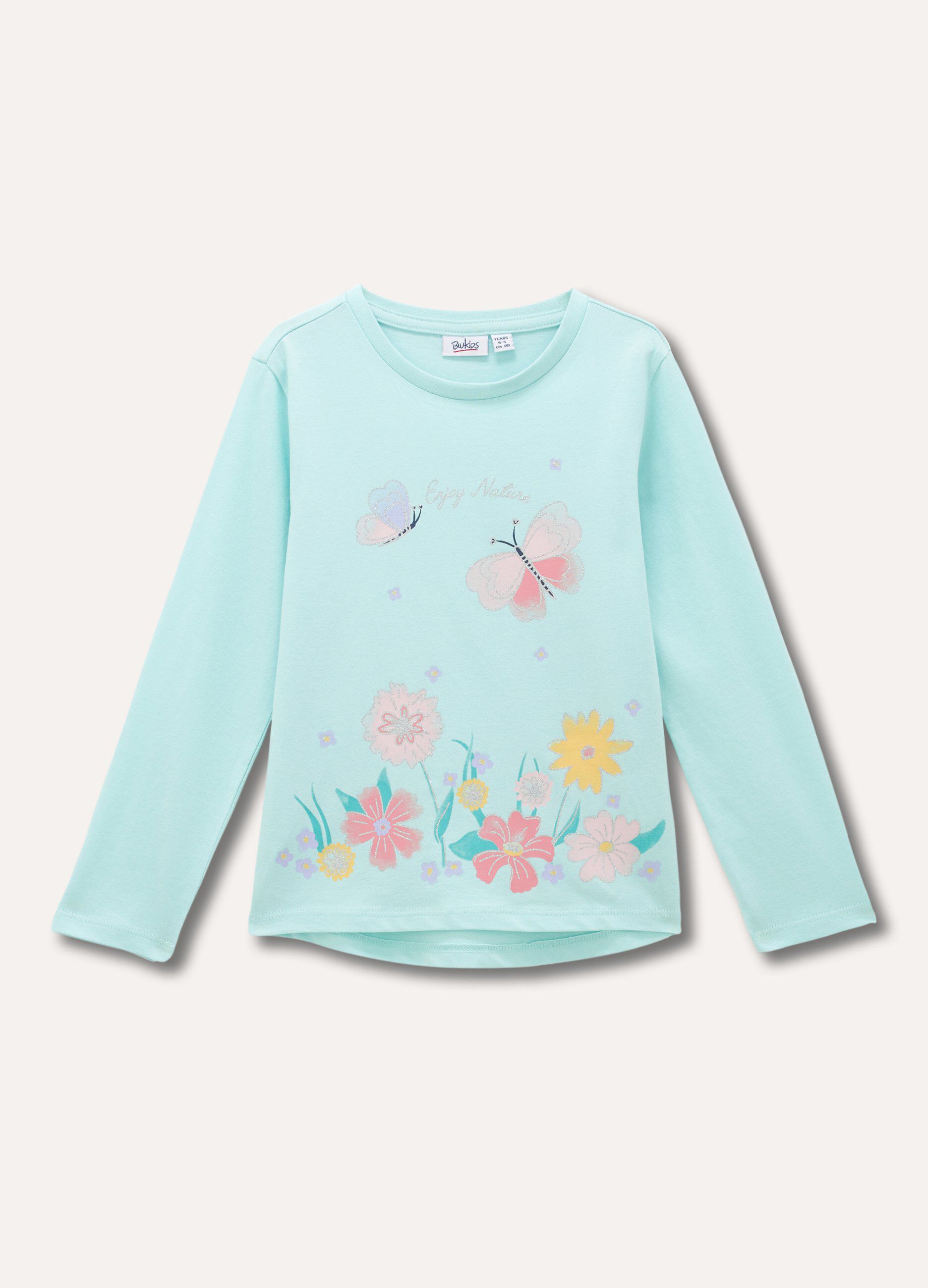 T-shirt in puro cotone con stampa bambina
