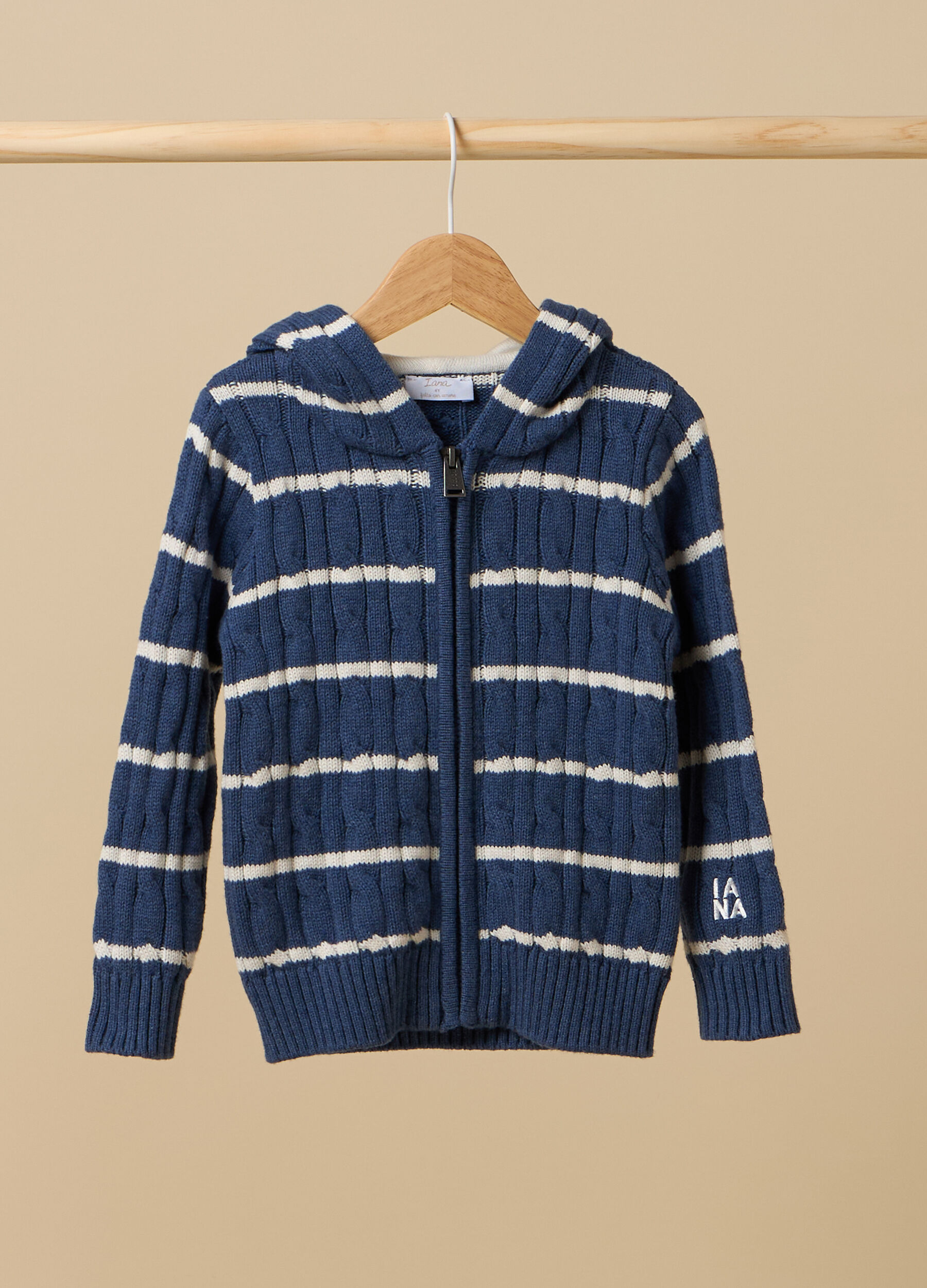 Cardigan con cappuccio in puro cotone IANA bambino