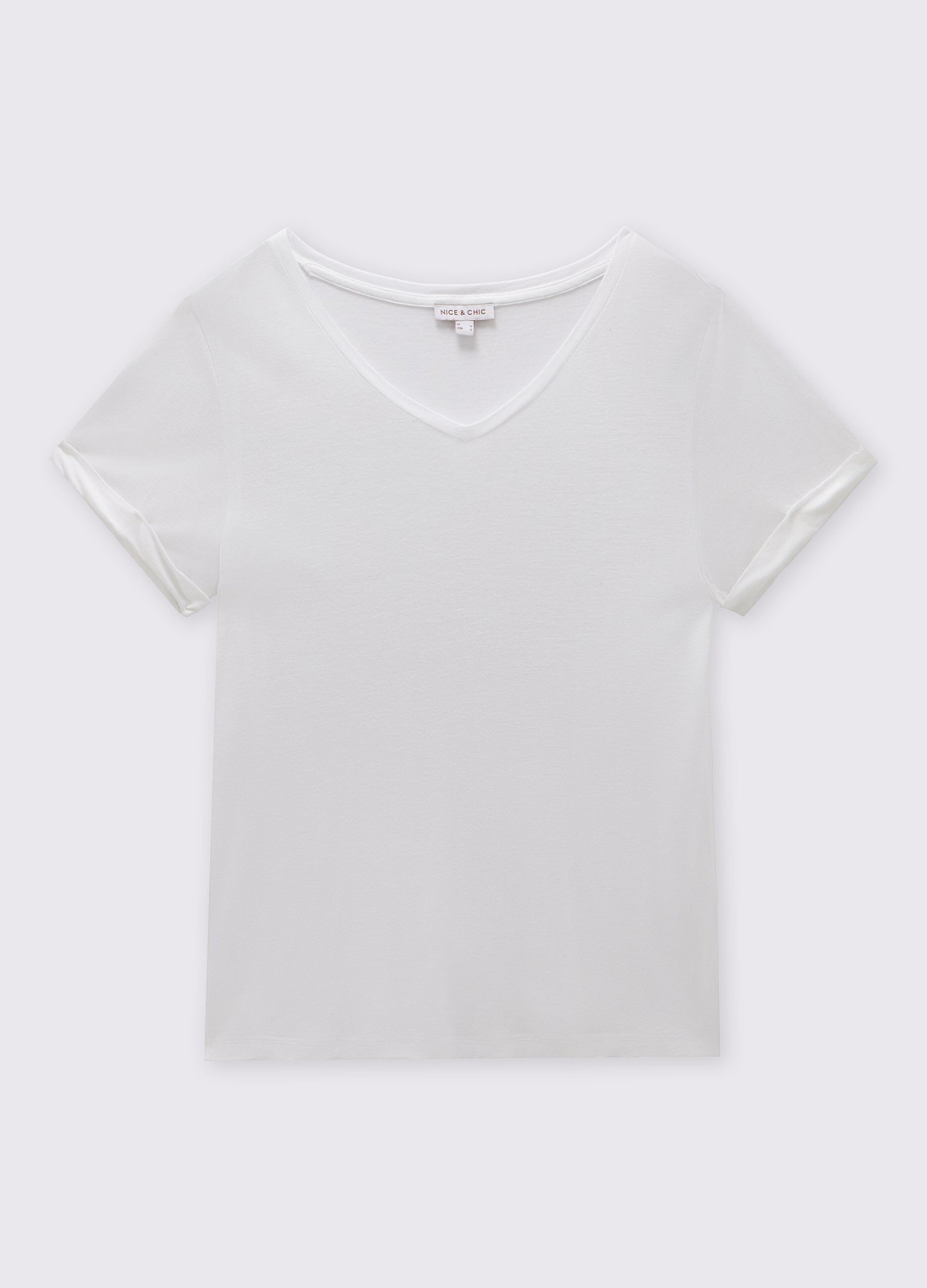T-shirt in pura viscosa a maniche corte donna