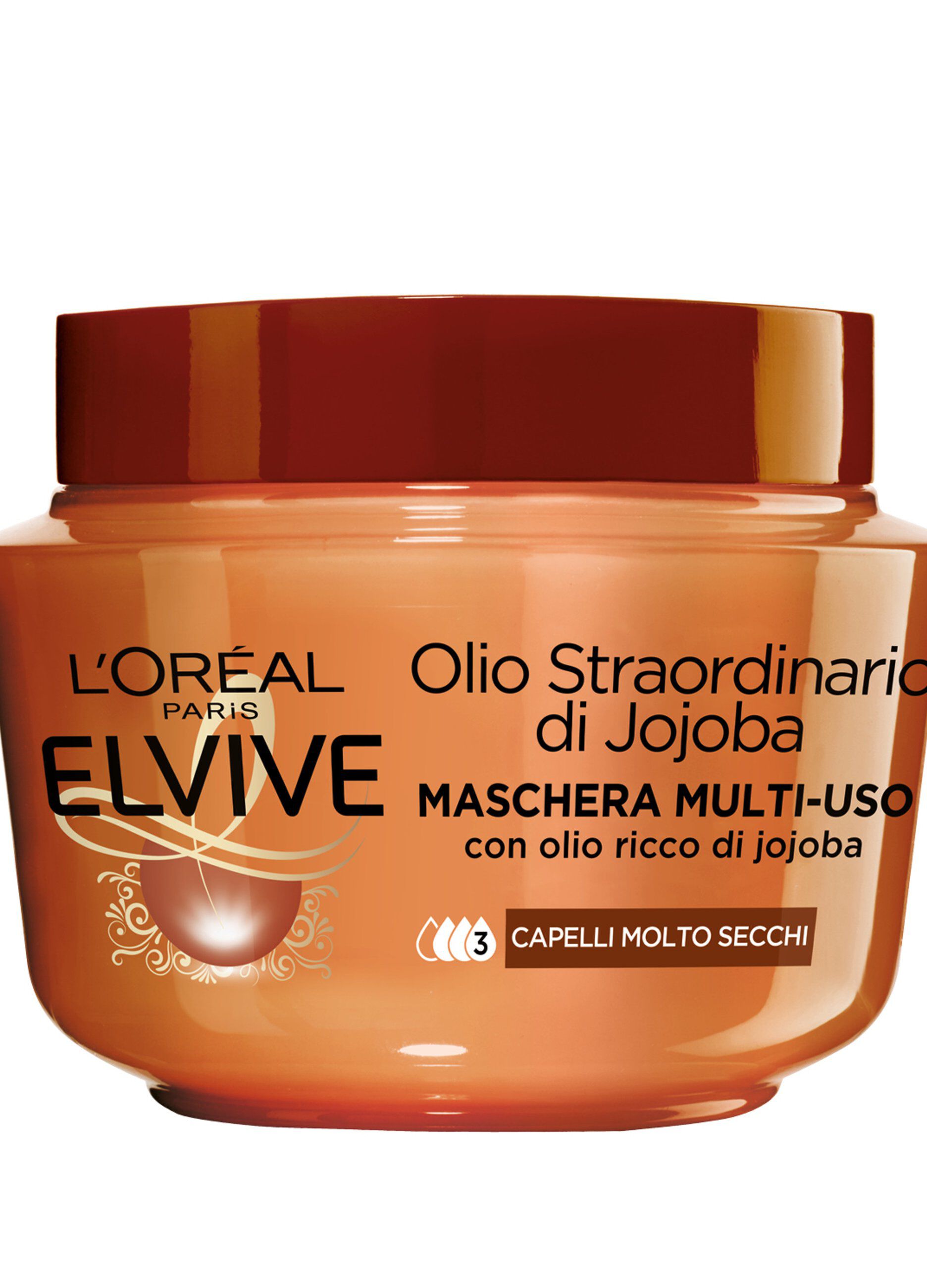 L'OrÃ©al Paris Maschera Capelli Elvive Olio Straordinario, Azione Nutriente per Capelli Secchi o Spenti, 300 ml.