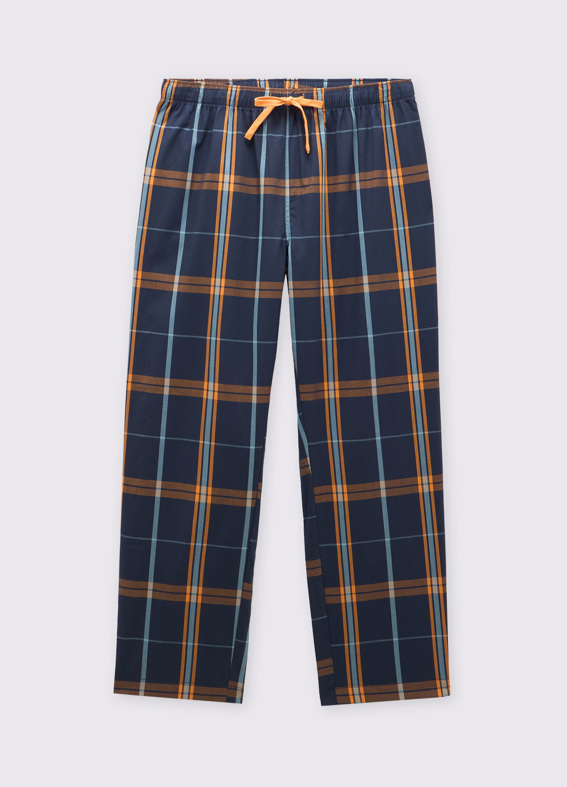 Pantaloni pigiama in puro cotone a quadri uomo