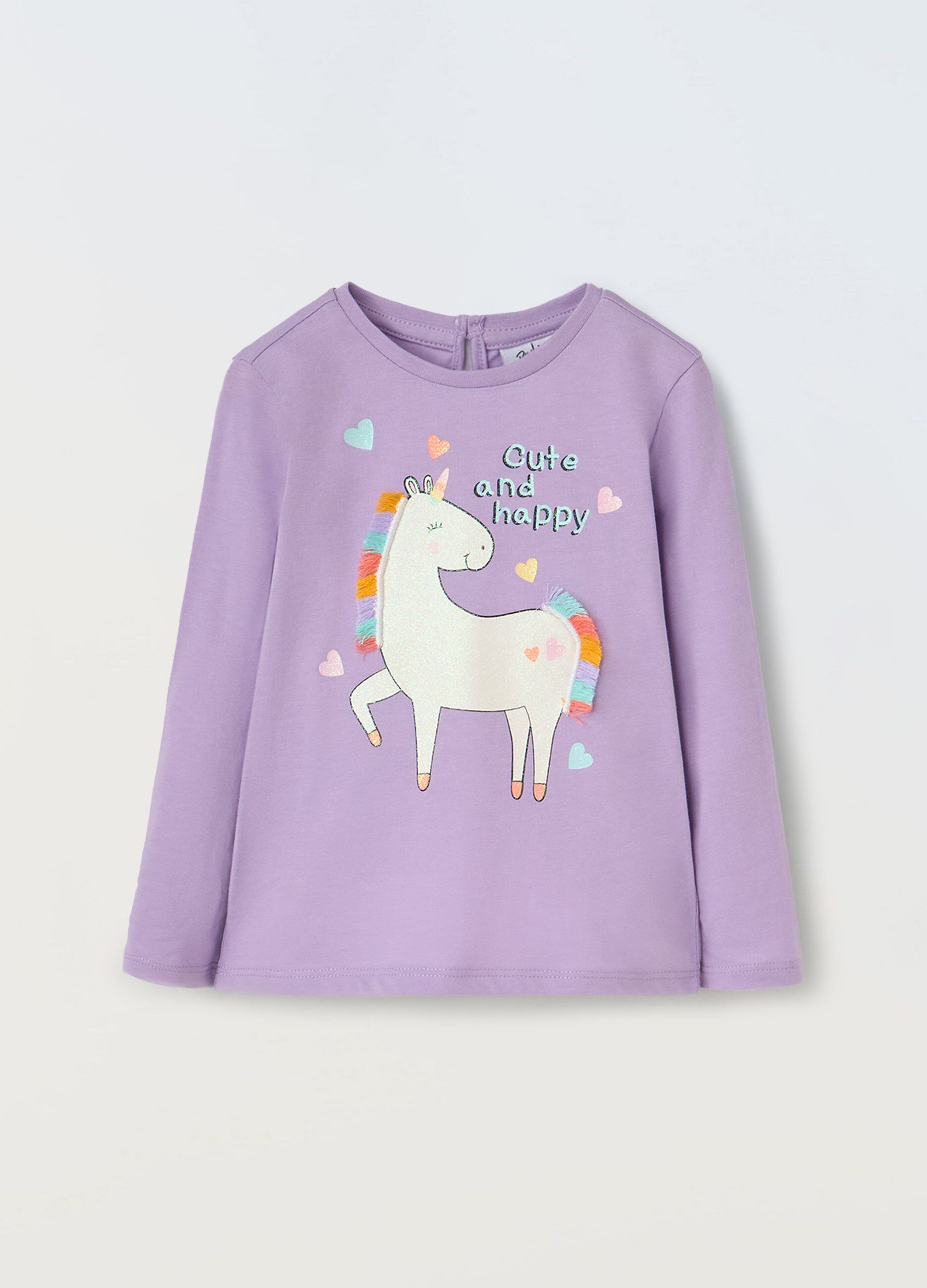 T-shirt in puro cotone con applicazioni neonata