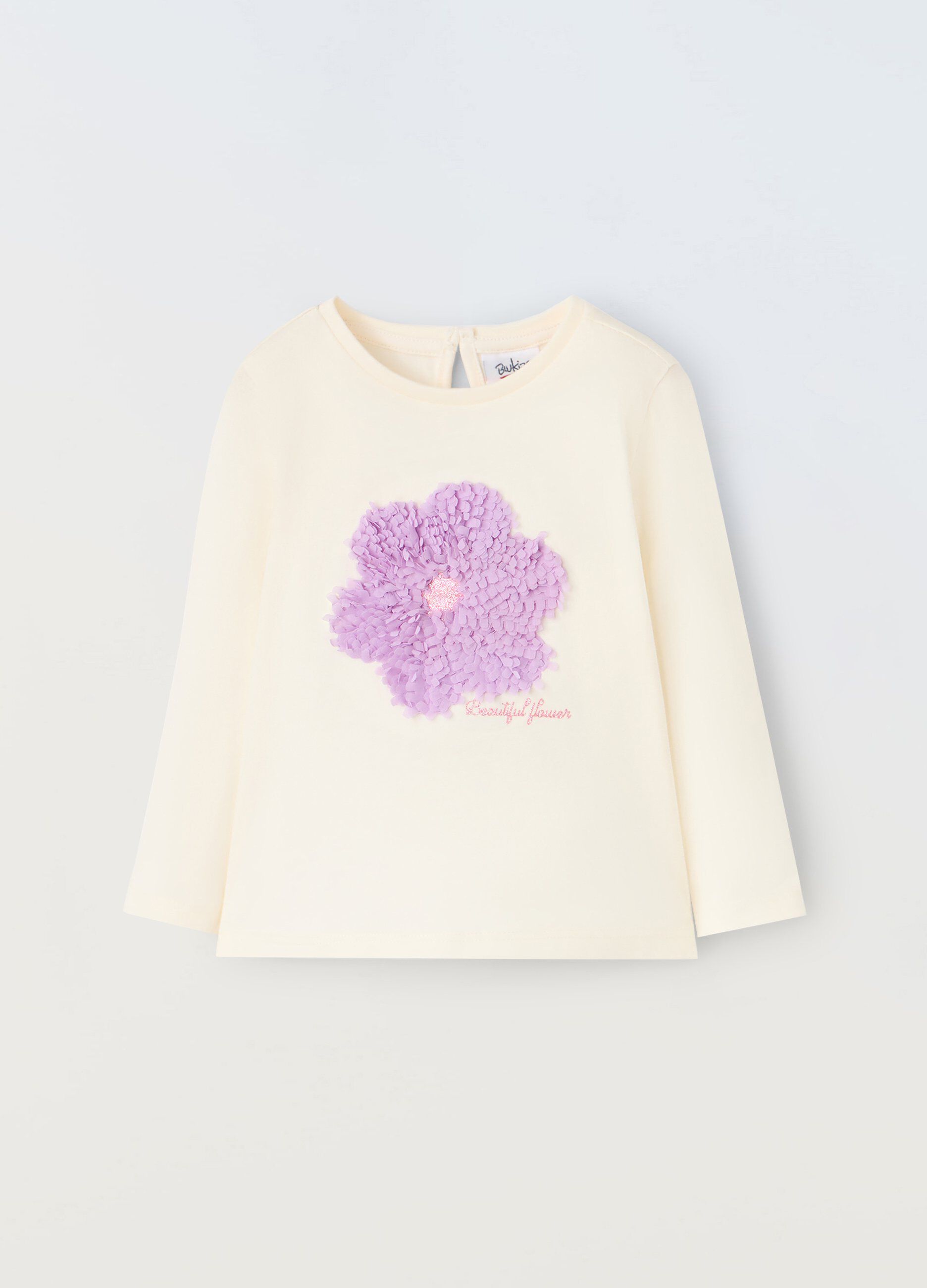 T-shirt in puro cotone con applicazioni neonata