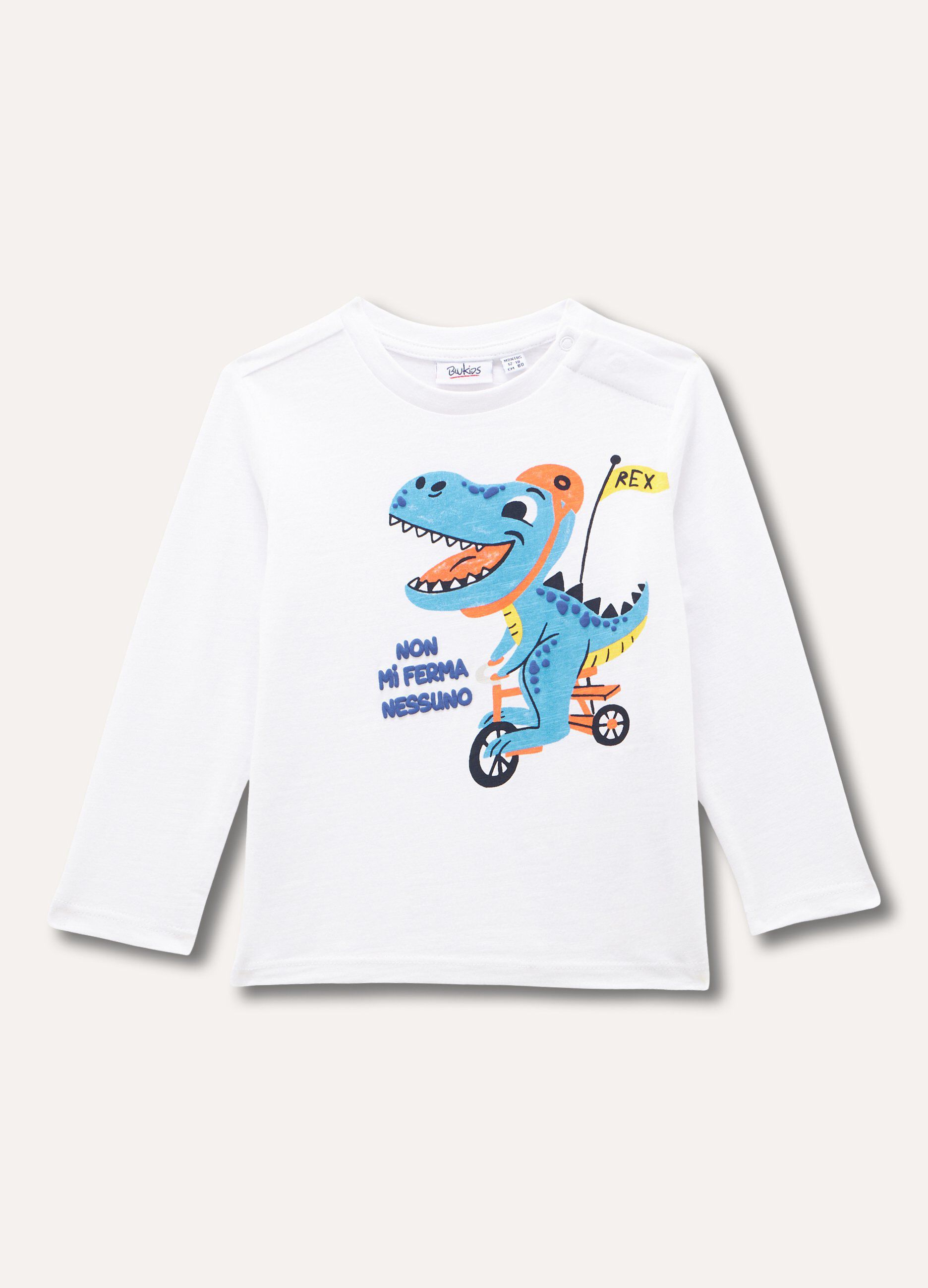 T-shirt a maniche lunghe in puro cotone neonato