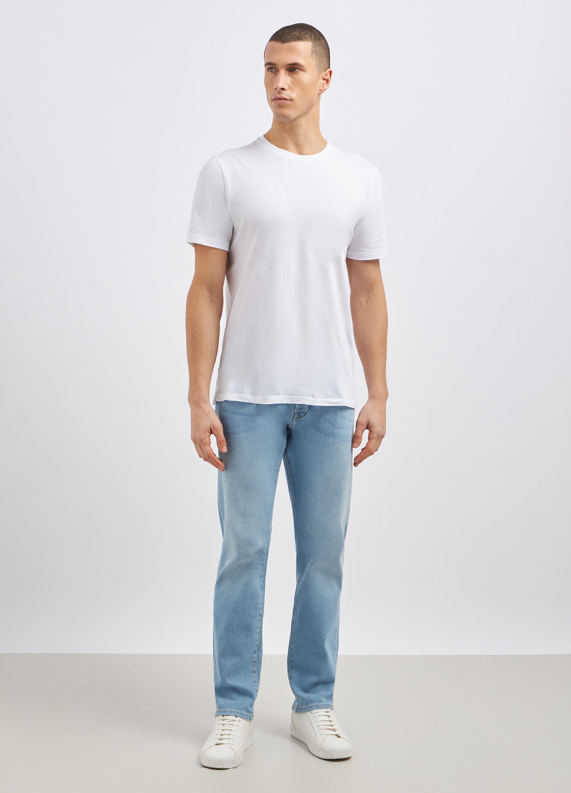 Pantaloni in denim di misto cotone uomo