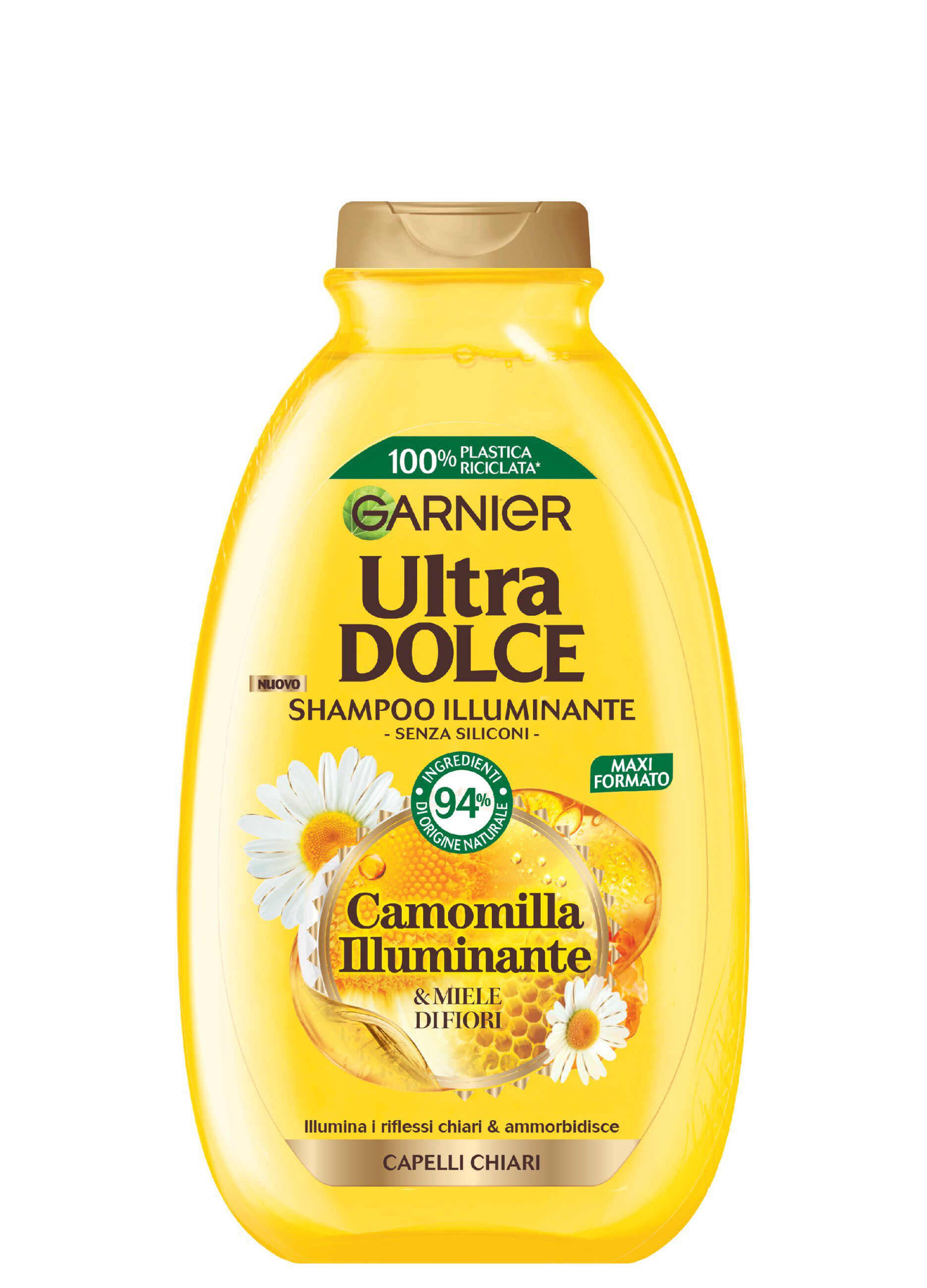 Garnier Shampoo Ultra Dolce, Shampoo per Capelli Chiari, Camomilla e Miele, 300 ml.