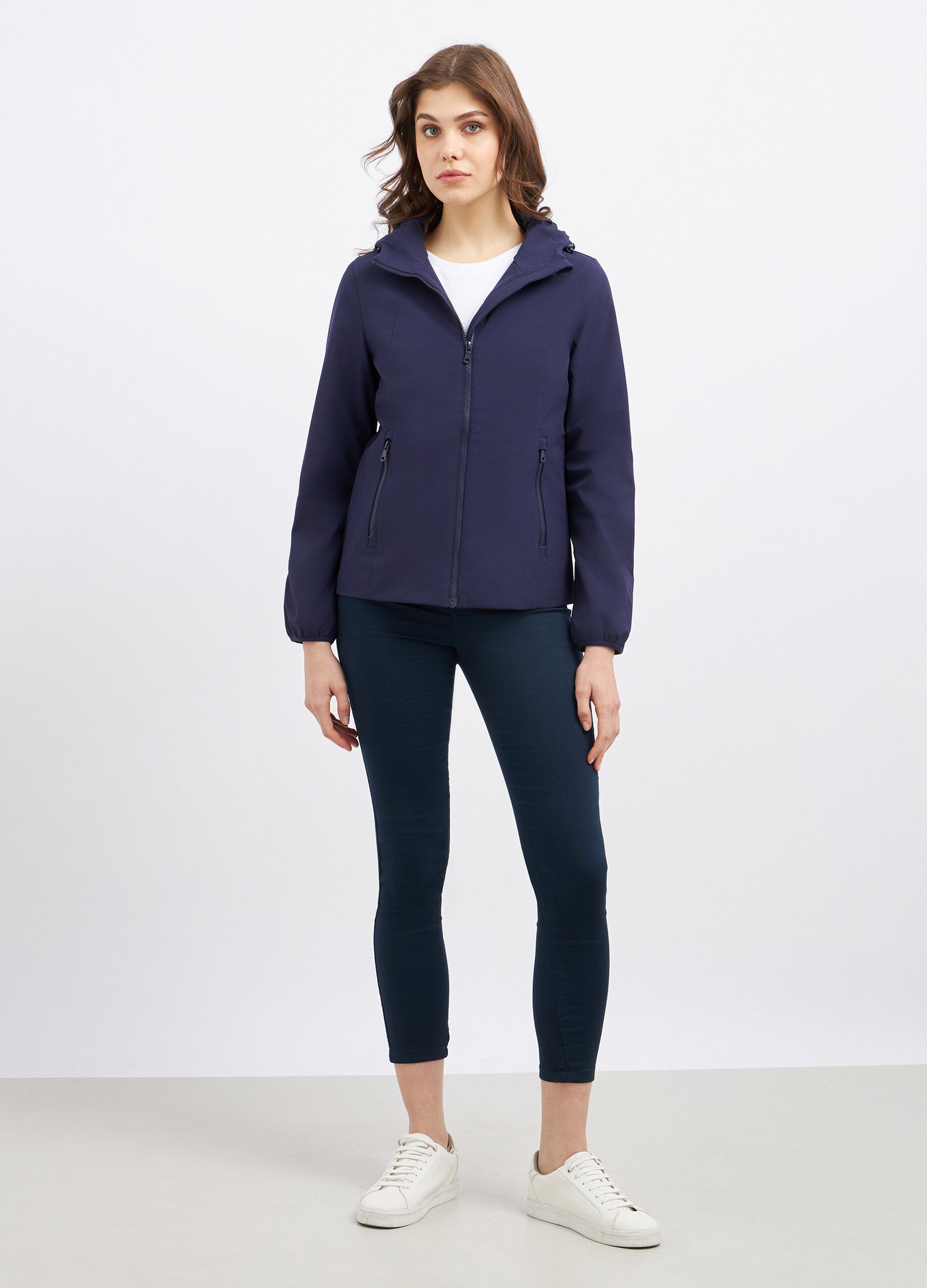 Giubbino in tessuto tecnico full zip donna