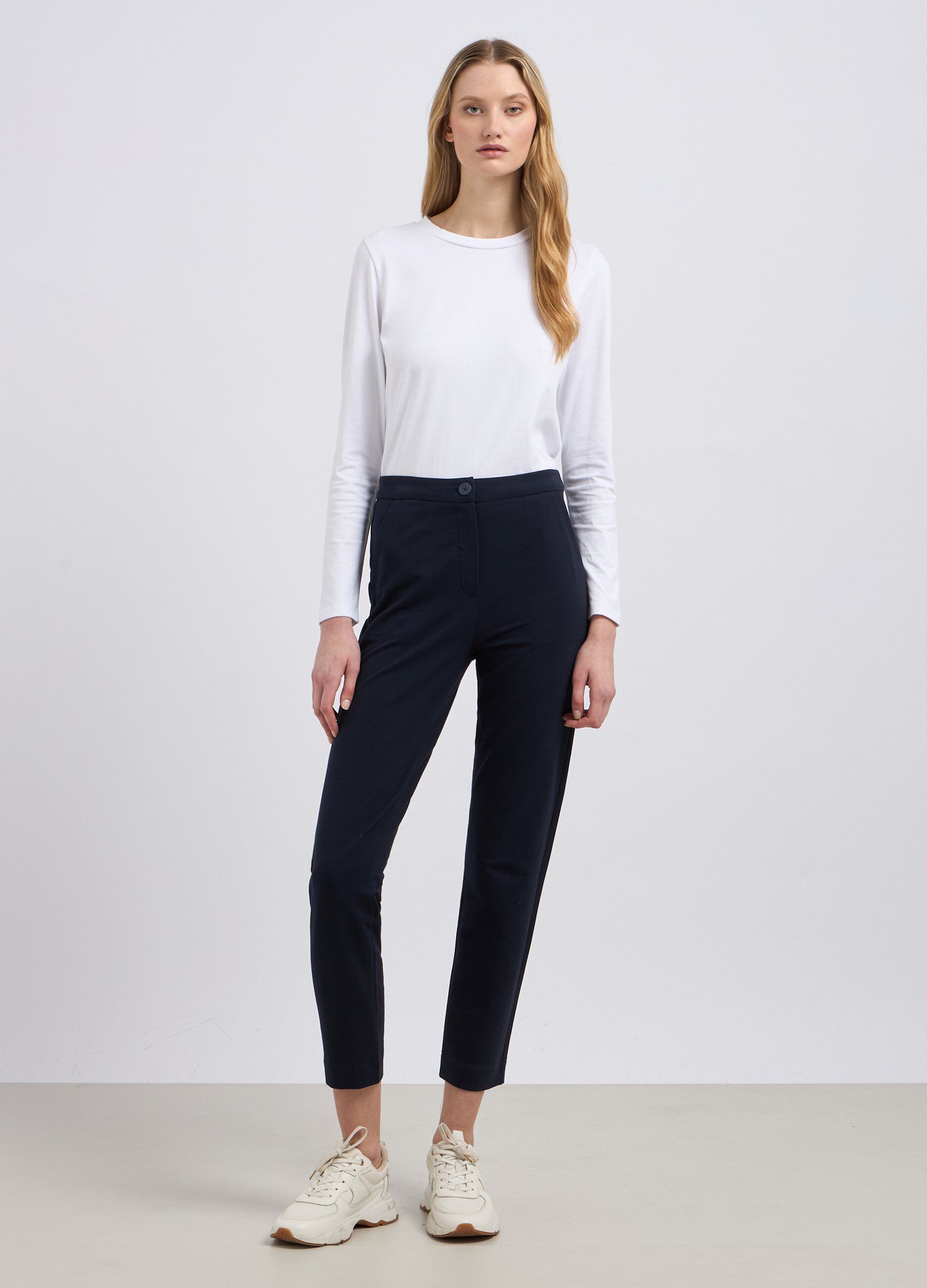 Pantaloni in cotone stretch donna