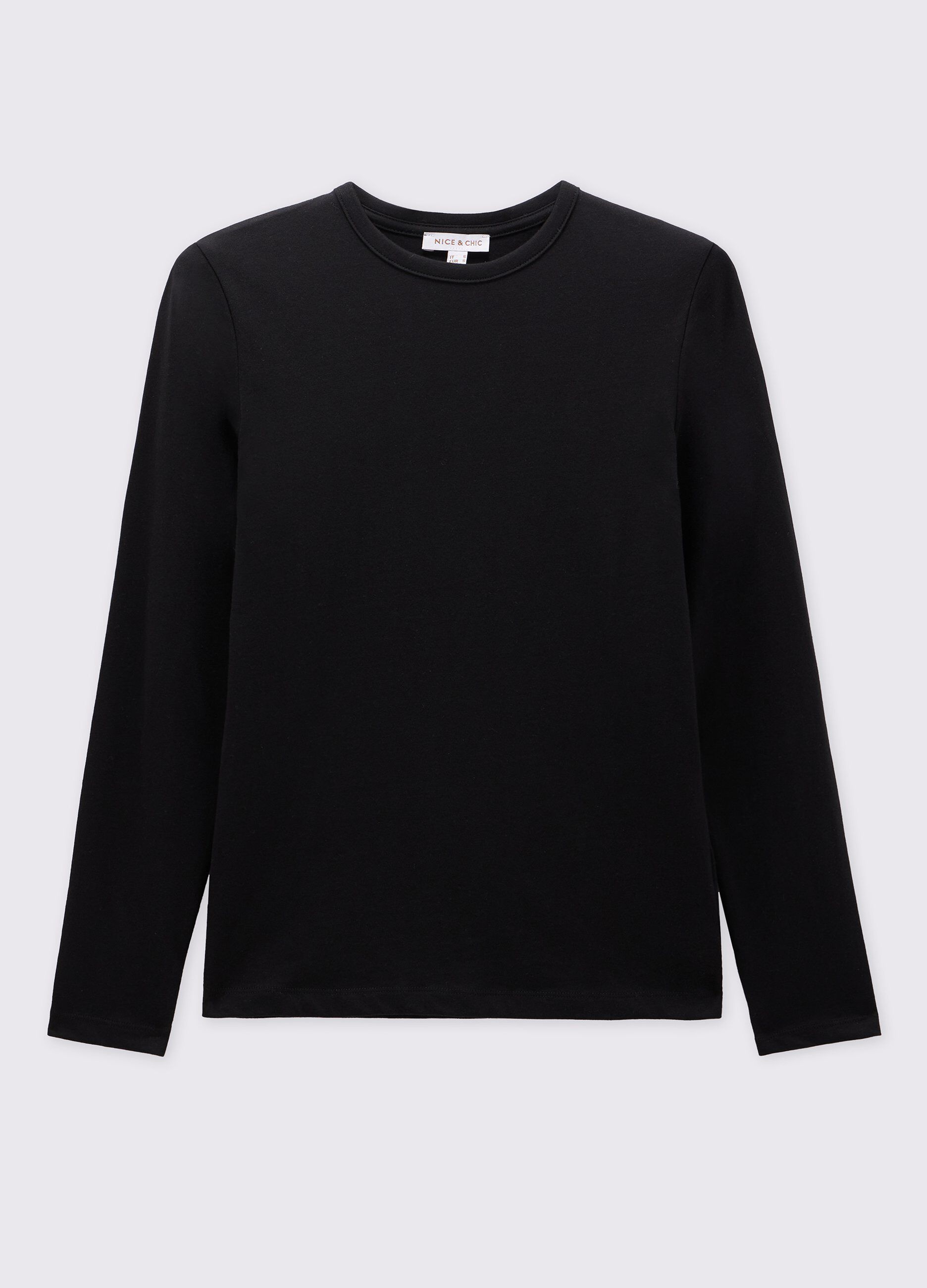 T-shirt in puro cotone a maniche lunghe donna