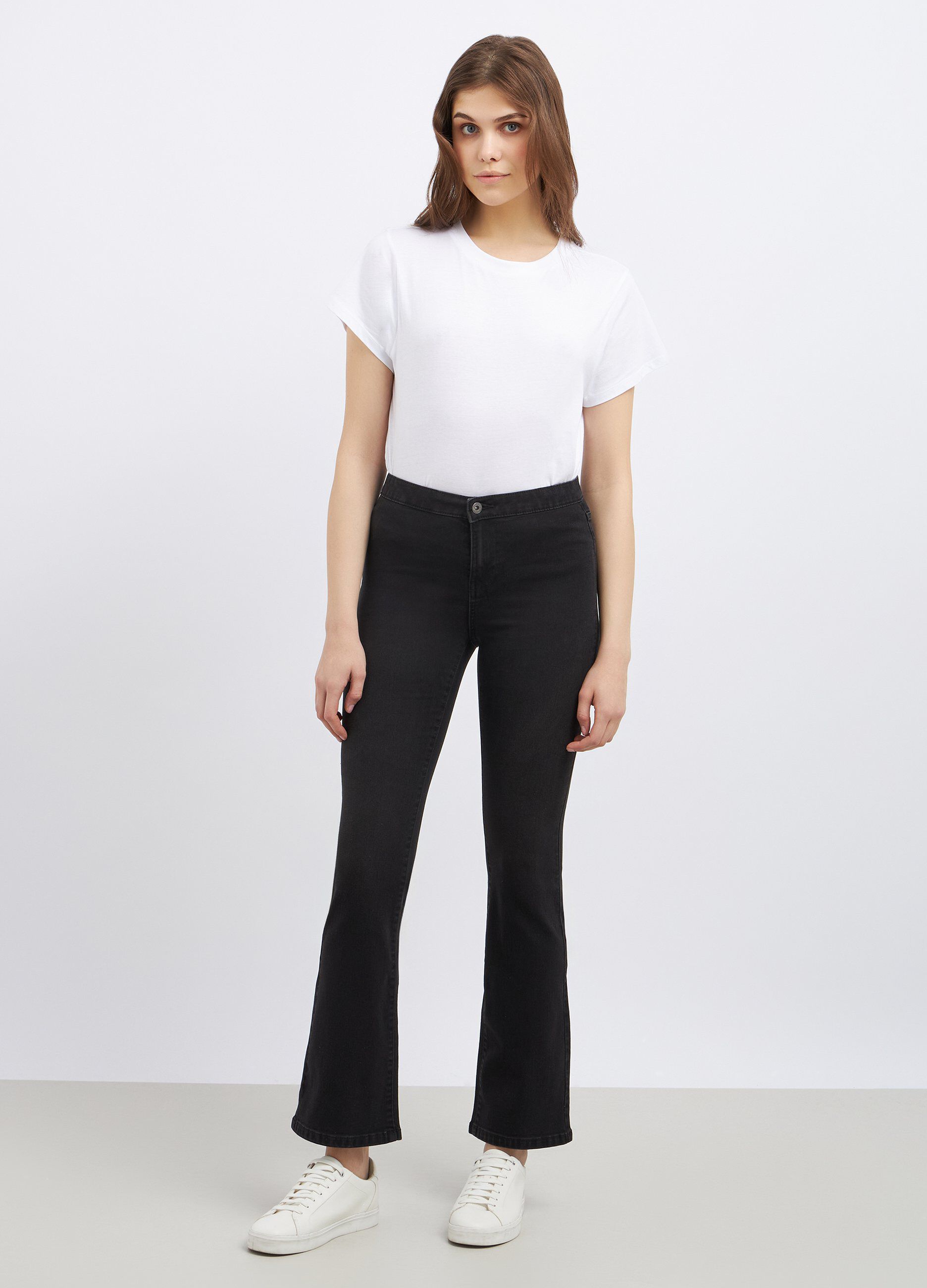Treggings in misto cotone flare fit donna