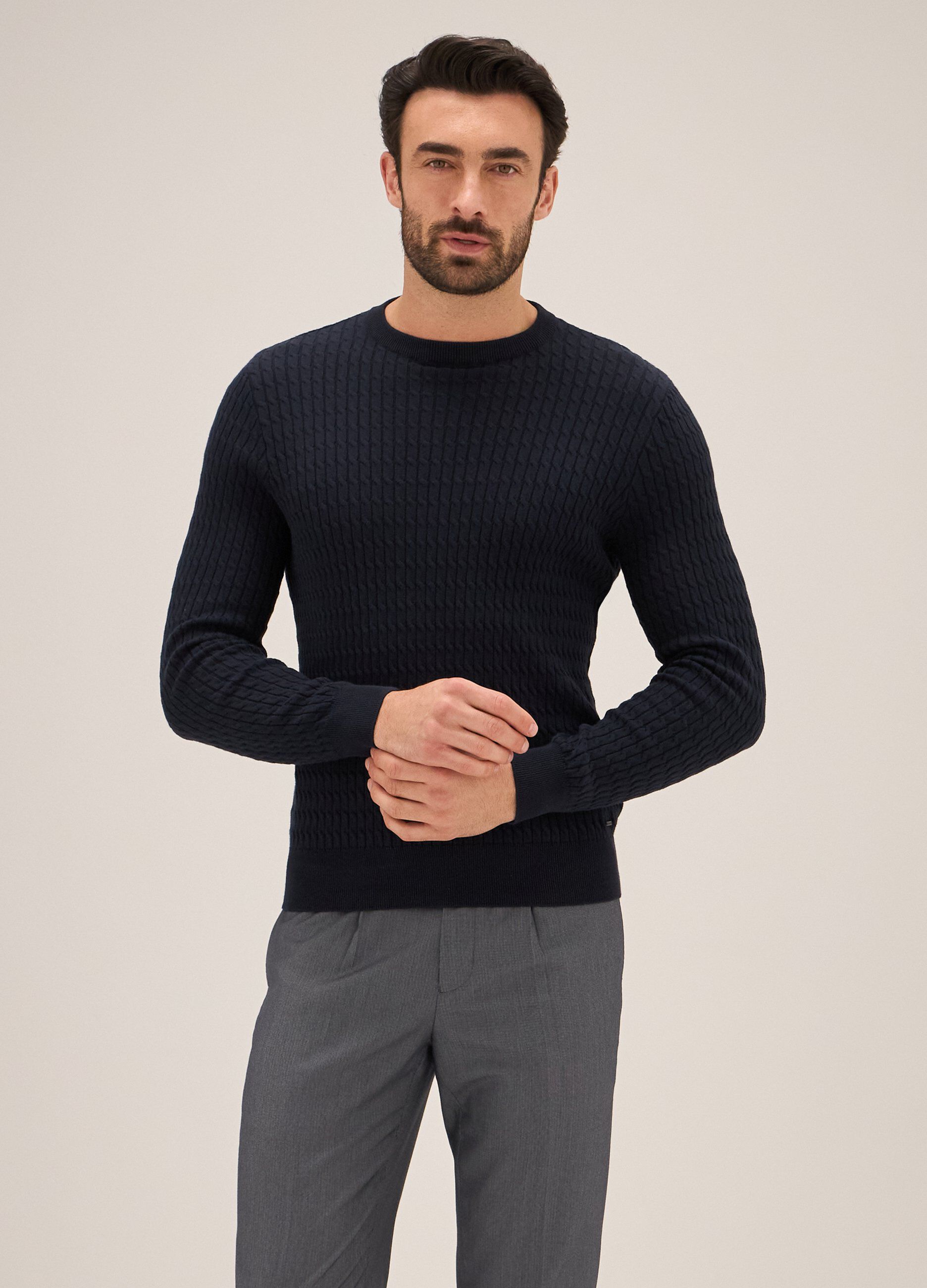 Tricot a girocollo in puro cotone Rumford uomo