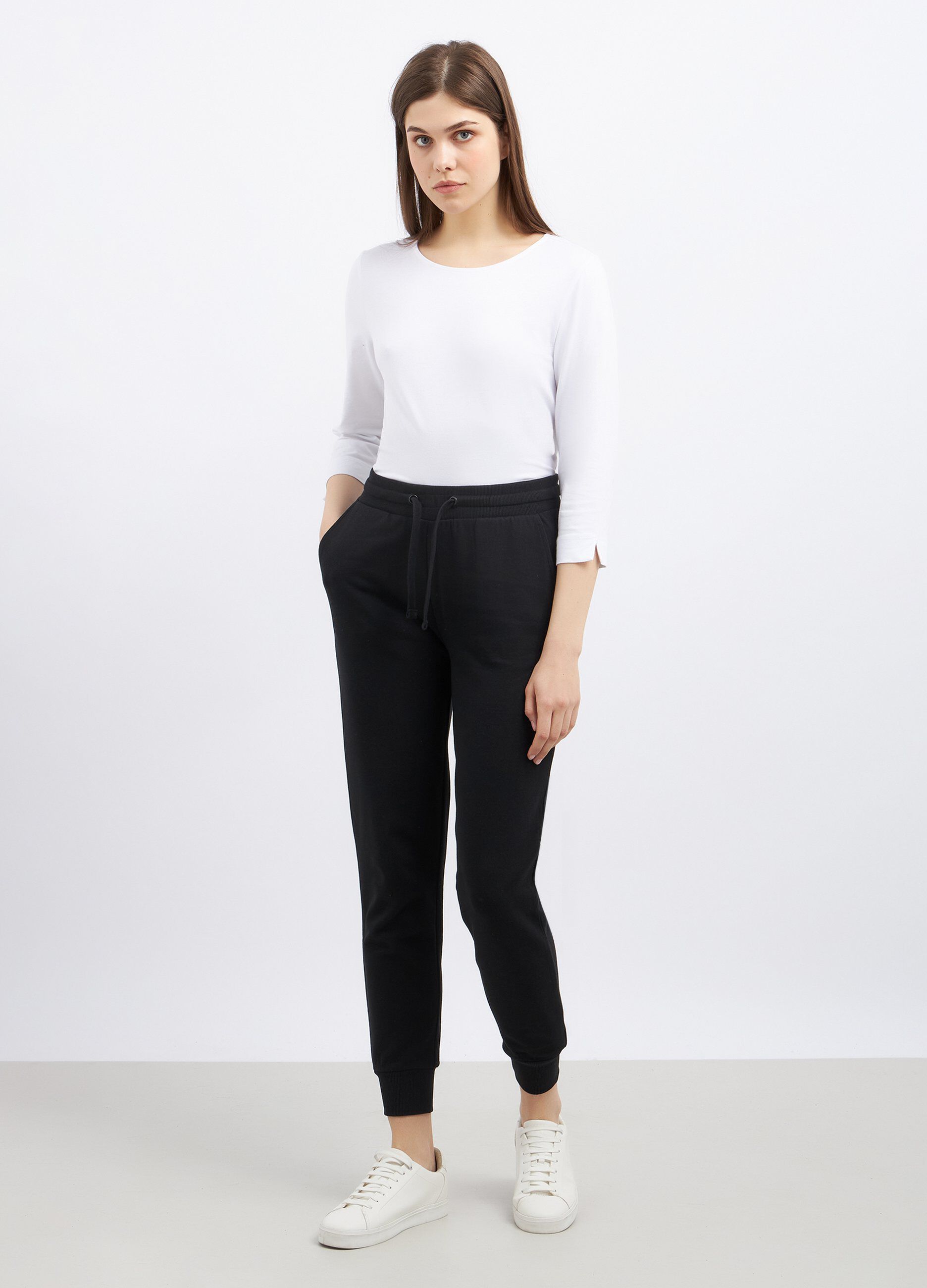 Jogger in misto cotone donna