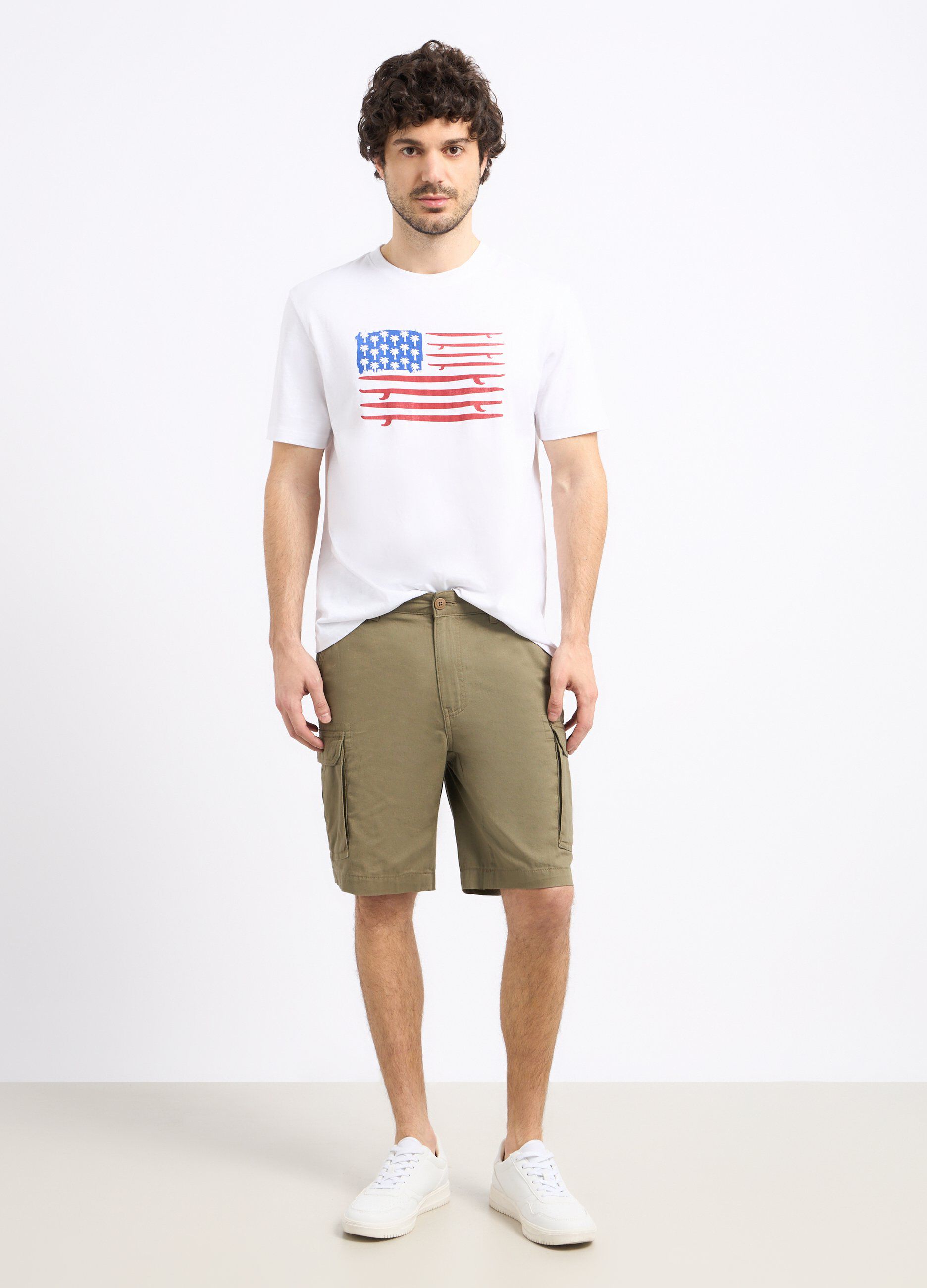 Shorts cargo in puro cotone uomo