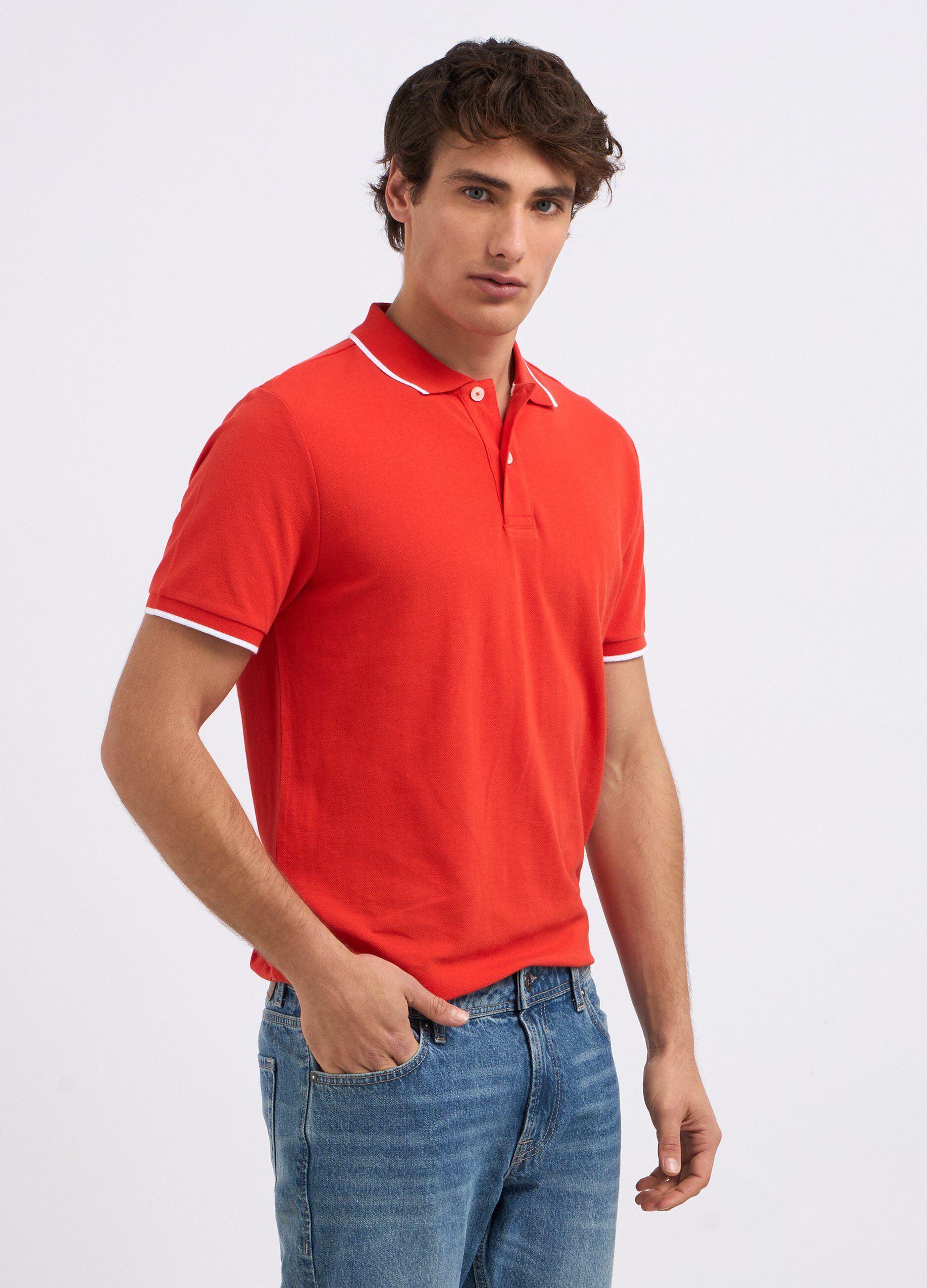 Polo in puro cotone a maniche corte uomo