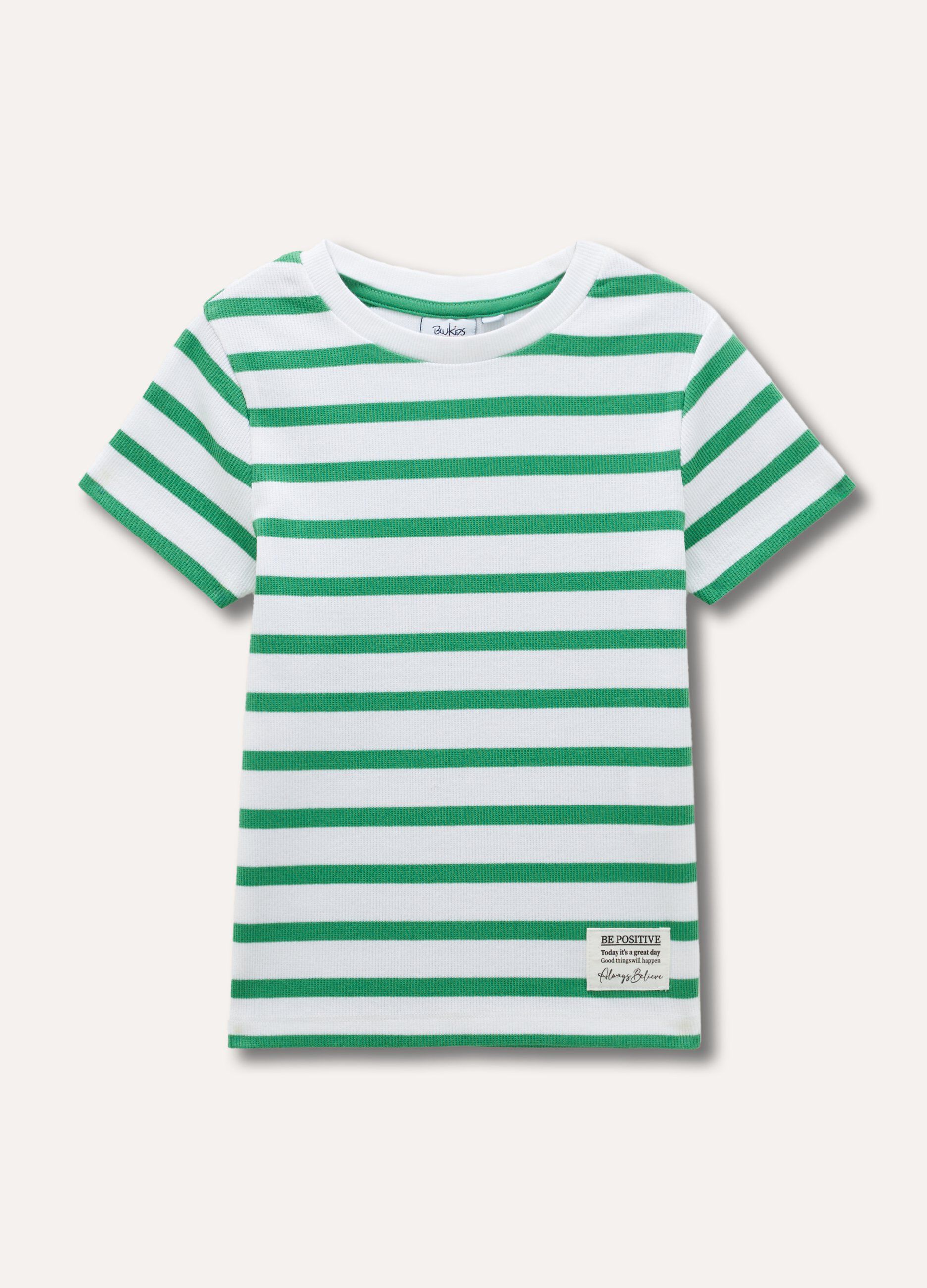 T-shirt rigata on cotone stretch ragazza