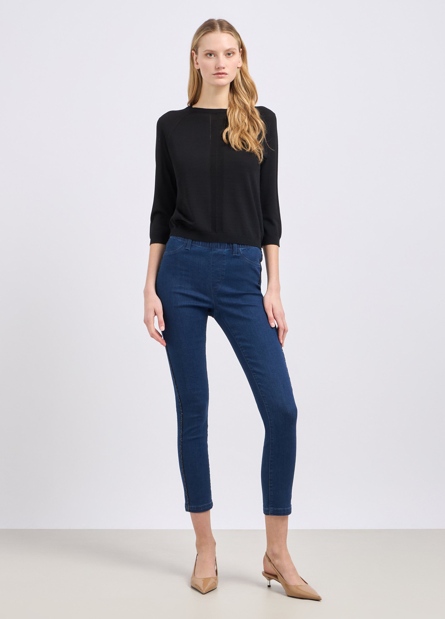 Jeggings in misto cotone donna