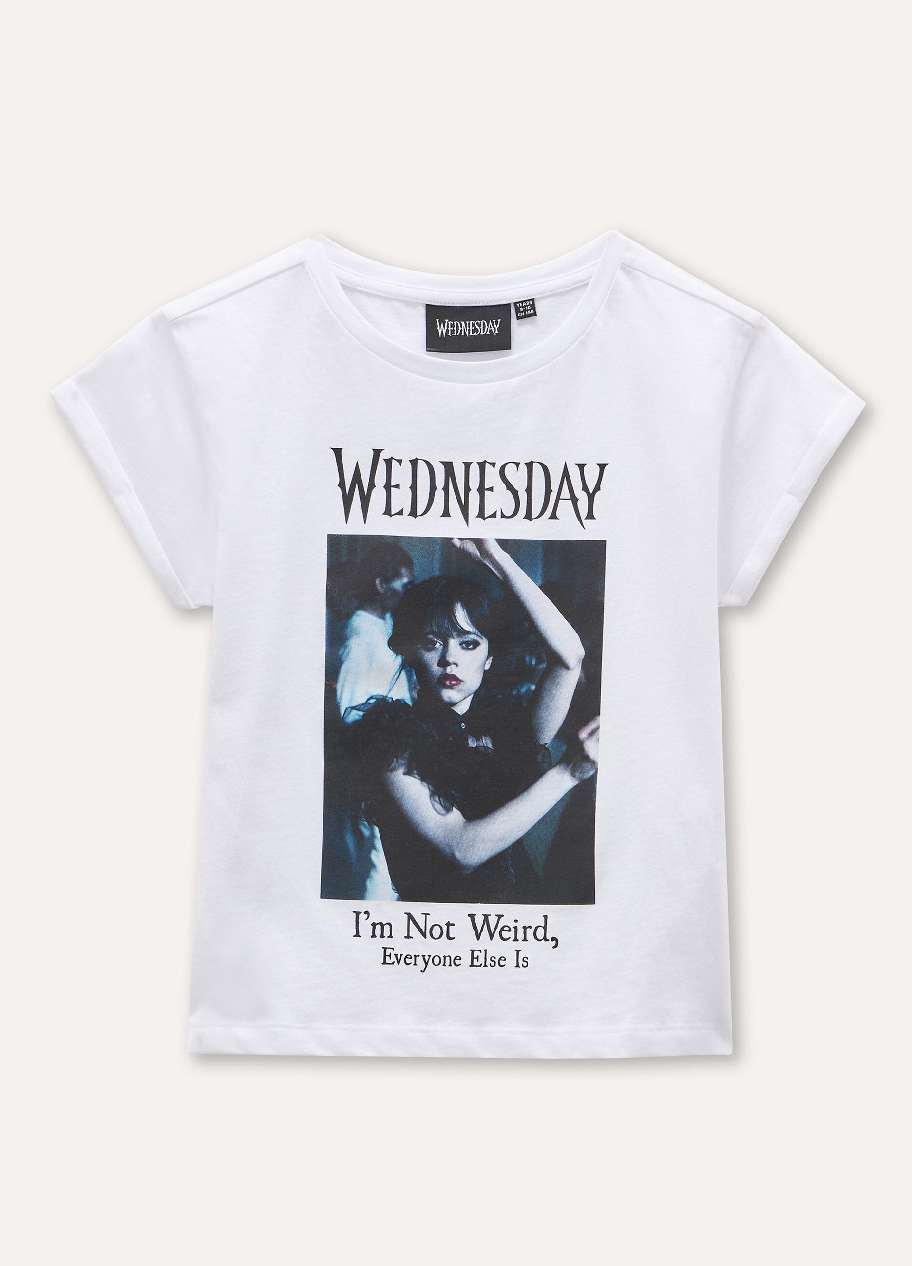 T-shirt in puro cotone con stampa ragazza