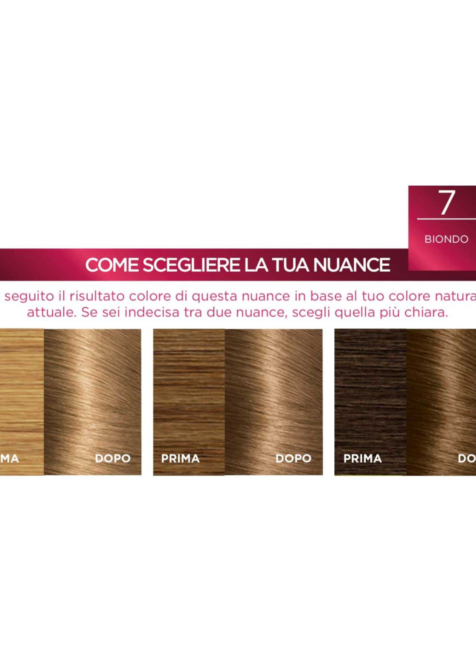 L'OrÃ©al Paris Tinta Capelli Excellence, Copre i capelli bianchi, colore ricco, luminoso e a lunga durata, 7 Biondo.